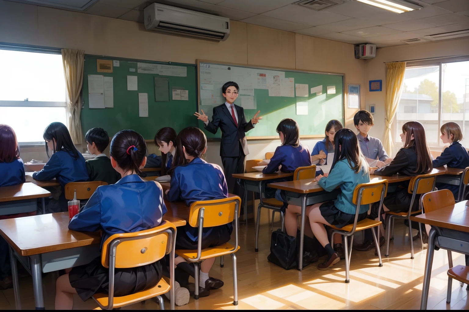 Junior high school teachers and students