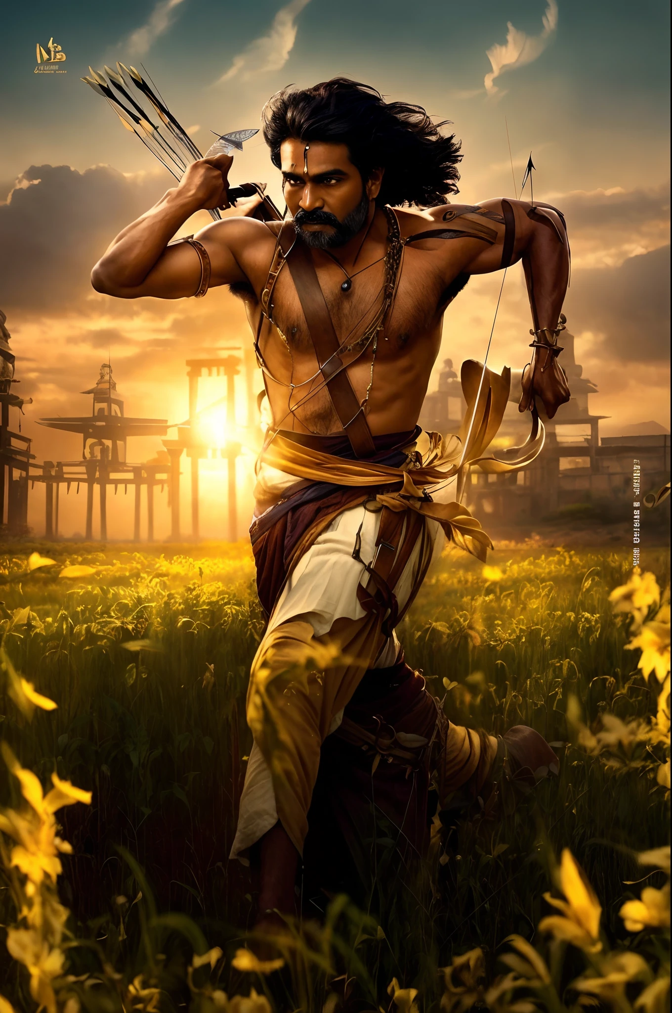 a close up of a man with a bow and arrows in a field, mobile wallpaper, hd wallpaper, phone wallpaper, leaked image, inspired by Thota Vaikuntham, amazing wallpaper, movie promotional image, 1128x191 resolution, cover shot, teaser, exclusive, by Thota Vaikuntham, wallpapers, key art, iphone wallpaper