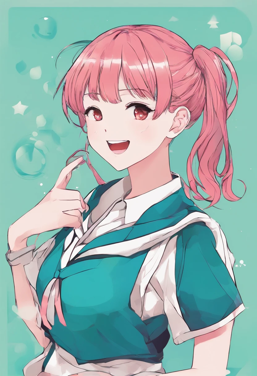 Grinning、hi-school girl、