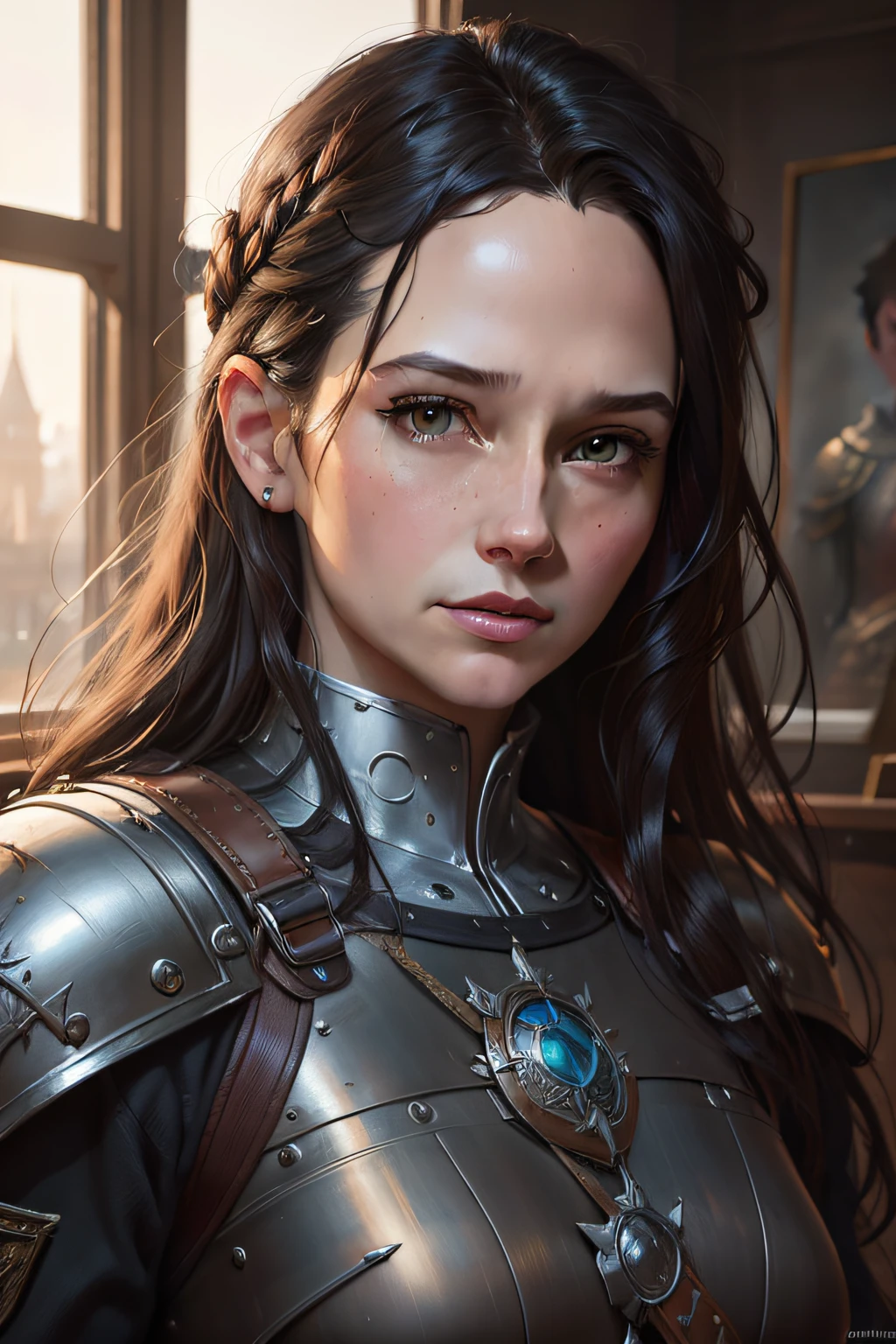 close up portrait photo of paulrudd, modelshoot style, (extremely detailed CG unity 8k wallpaper), medieval armor, professional majestic oil painting by Ed Blinkey, Atey Ghailan, Studio Ghibli, by Jeremy Mann, Greg Manchess, Antonio Moro, ((duskz1)), trending on ArtStation, trending on CGSociety, Intricate, High Detail, Sharp focus, dramatic, photorealistic painting art by midjourney and greg rutkowski