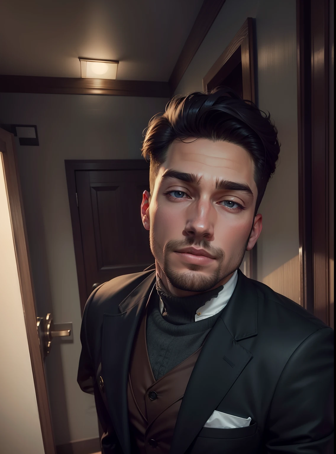 Challenge background,handsome boy,coat suit