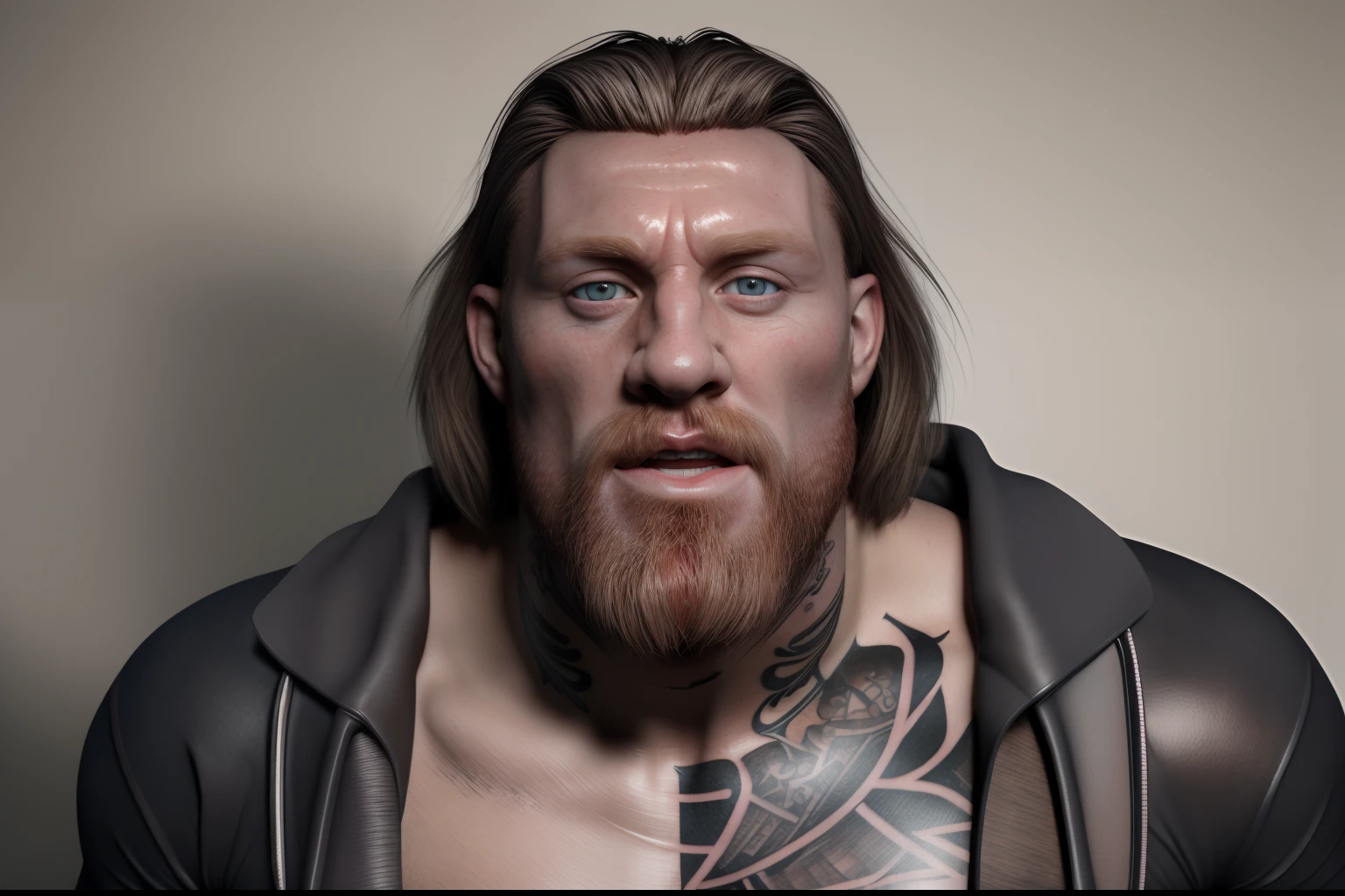 (muscular), irish man, , (35 years old) , (highres, realistic:1.2), detailed face, (detailed tatoos), expressive eyes,