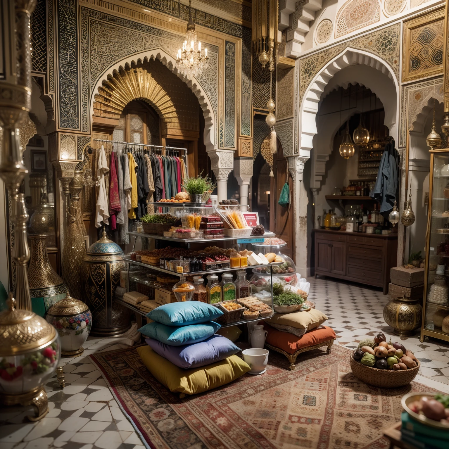 Morocco Mosque Shop, super real, 64K