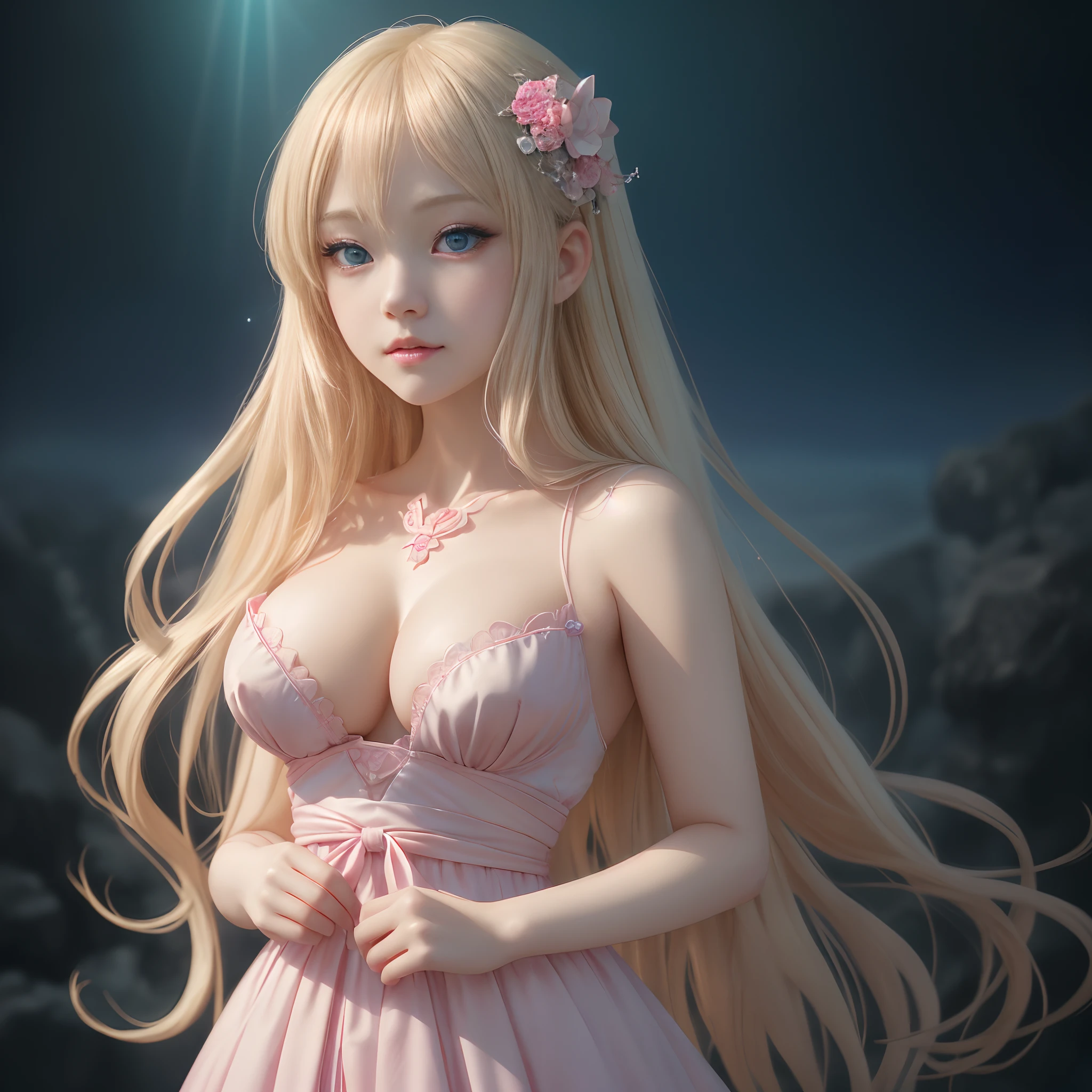 (1girl in)、nsfw:1.5,masterpiece、top-quality、hightquality、high-detail、high quality texture、High quality shadows、Highly detailed CG、detailed texture、In the deep sea、realistic representation of face、realisitic、colourfull、delicated, Cinematic Lights, side lights, Lens Flare, Ray traching, Sharp Focus, (1girl, __focus__:1.3), (intricate detailes, make - up, ErosFace_V1:0.5), (Detailed and beautiful delicate face, Detailed and beautiful delicate eyes, Perfect face proportions、dense skin、medium large breasts、wide waist、smooth epigastric、__fashion__、__hair__:1.3)、__location__、Anime girl with long blonde hair and blue eyes in pink dress、Blonde anime girl with long hair、Beautiful anime portraits、beautiful anime girl、Beautiful anime art style、Beautiful anime style、Anime girls in portraits、li in dress、Anime Style 4K 、High-quality digital art style、Anime-style portraits、digital anime art、pretty anime girl、beautiful anime woman
