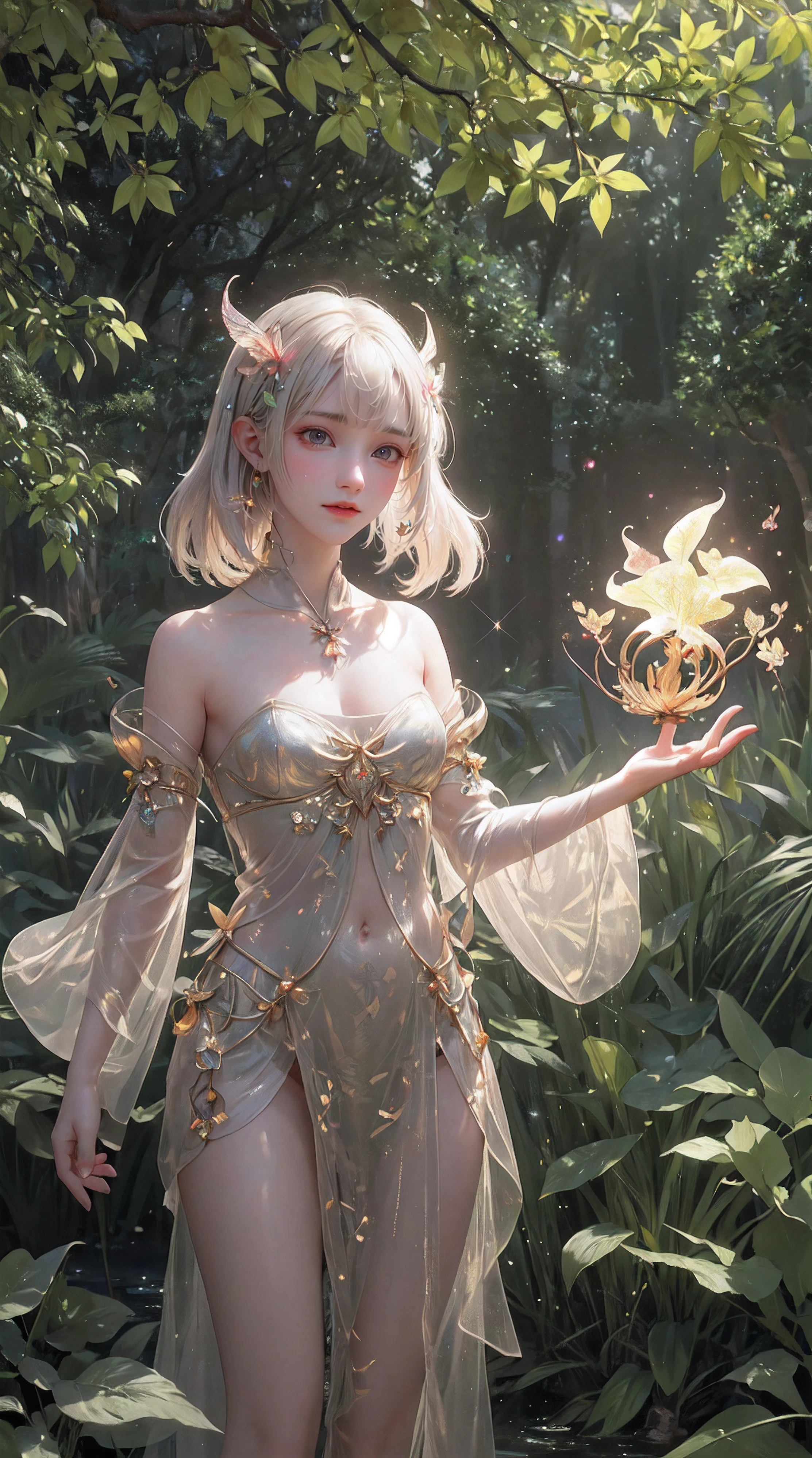 A masterpiece, the best quality, stunning reflections, the best reflections ever. (very detailed CG unity 8k wallpapers), (best quality), (best illustrations), (best shadows), forest theme with natural elements. Tall trees, quiet streams, small glowing mushrooms surrounded by delicate leaves and branches, with fireflies and glowing particle effects,, (natural elements), (jungle theme), (leaves), (twigs), (fireflies), butterflies, (delicate leaves), (glow), (particle effects). , Isometric 3D, Octane Rendering, Ray Traced, Super Detailed