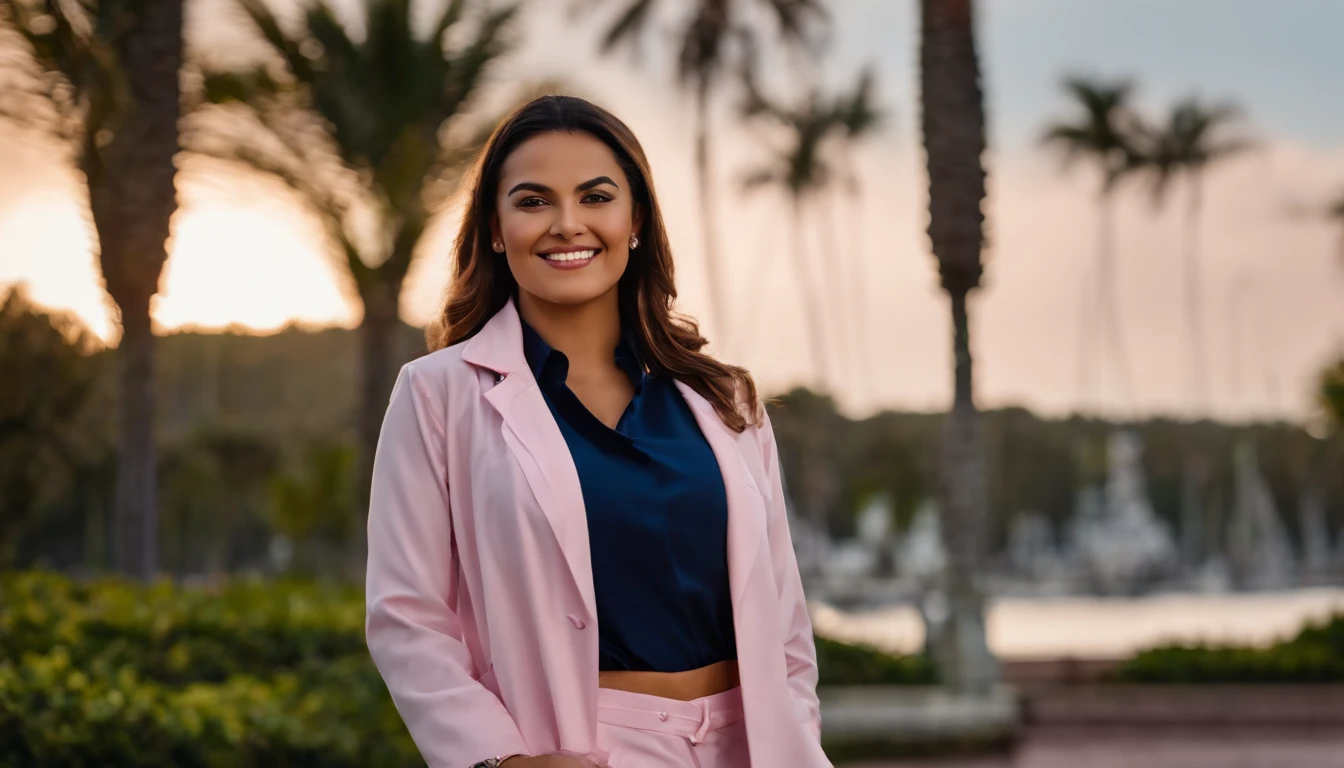 jovem latina ((ultra realistic:1.2)), smiling a lot in navy blue lab coat and light pink pants, no banheiro extremamente brilhante, (Clouse-Up), Rosto Fechado, DSLR, 100 millimeters