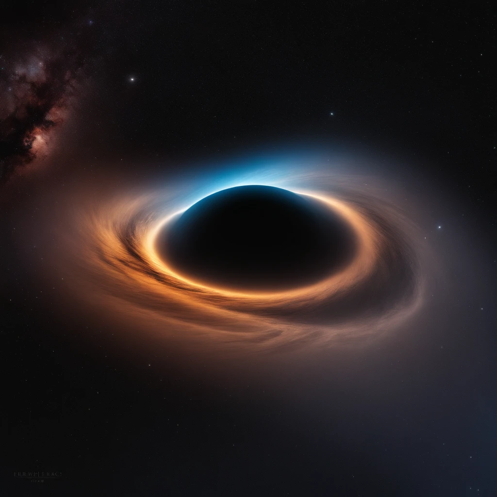 (A huge black hole appears in the sky:1.3)，in a panoramic view，（plethora of colors，Best quality，high detal，tmasterpiece，cinmatic lighting，4K，Chiaroscuro）