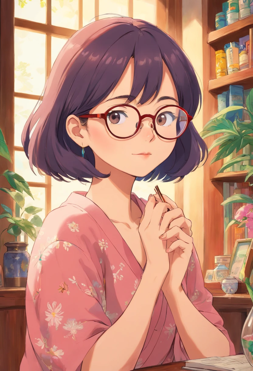 Mariko Urabe　A Japanese Lady　wears glasses