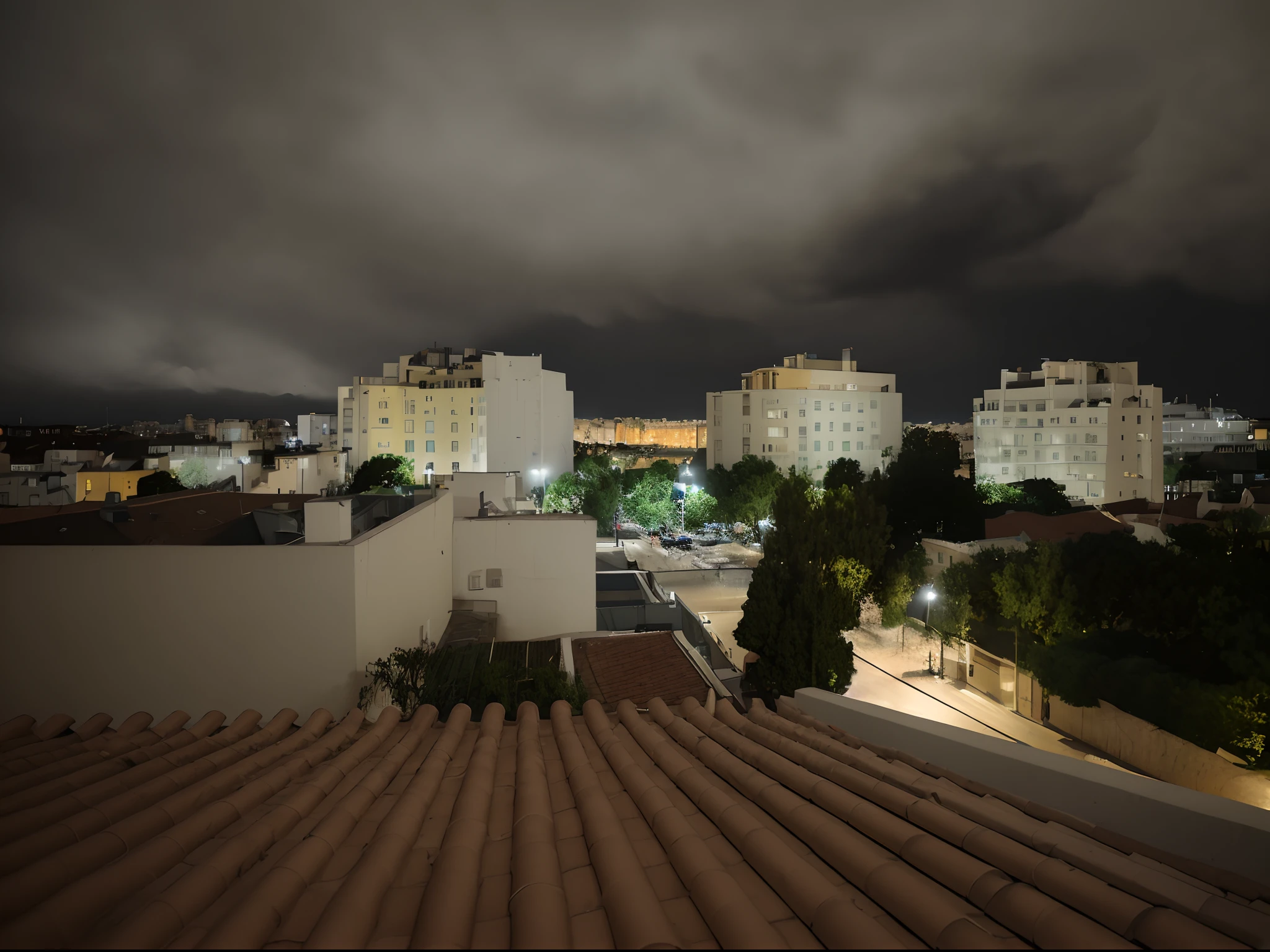 nighttime view of a city with a lot of buildings and a sky, taken with sony a7r camera, taken with a canon dslr camera, nightshot, stormy weather at night, lisbon city at night, rooftop, night photo, at nighttime, photo taken with sony a7r camera, nighttime foreground, captured with sony a3 camera, on a rooftop