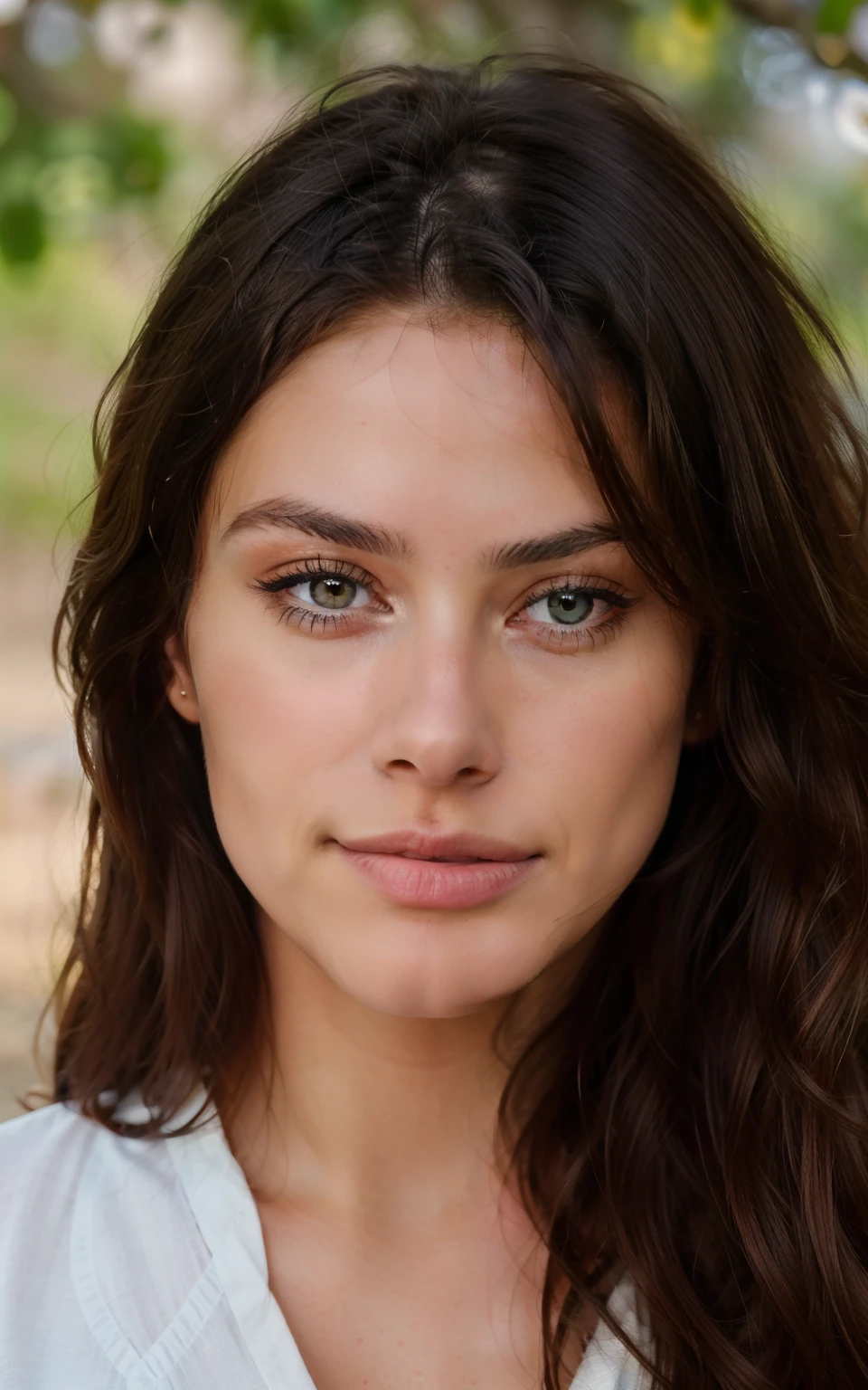 cute beautiful brunette, full body, facing the camera, very detailed, 25 years old, perfect tan, clear skin, flirty face, messy long hair, blue eyes, big breasts, high-res, masterpiece, best quality,intricate details, highly detailed,sharp focus, detailed skin,realistic skin texture,texture, detailed eyes, professional, 4k, smile, shot on Canon, 85mm,shallow depth of field,kodak vision color,  eyeshadow, extremely detailed, photo_\(ultra\), photorealistic, realistic, post-processing, max detail, roughness, real life, ultra realistic, photorealism, photography, 8k uhd, photography, pokies