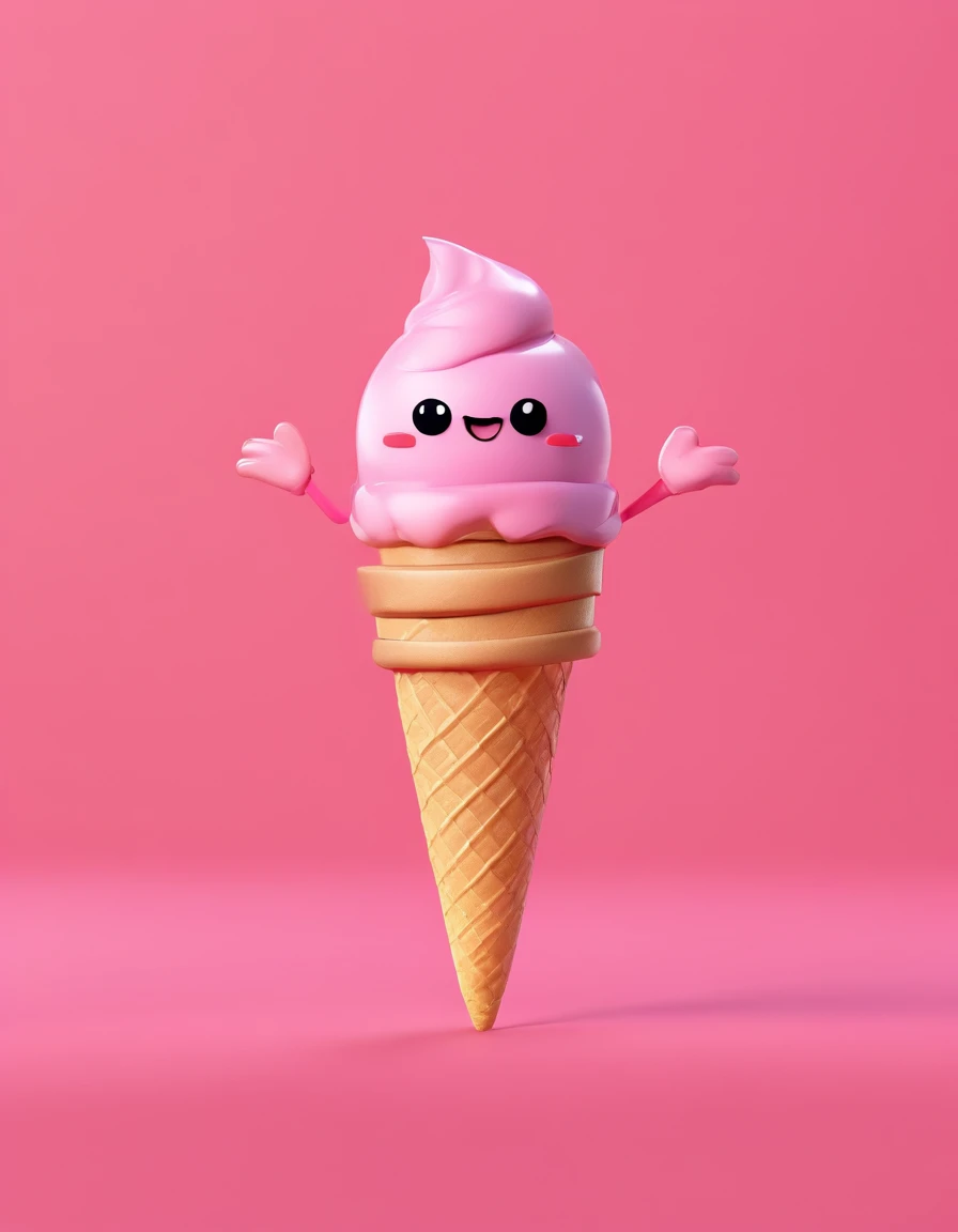 a close up of a pink ice cream with a smiley face, mimic, weenie, trending on dribbble.com mascot, meme, mime, pink iconic character, ice cream, logo for a social network, dribbble, telegram sticker design, minimalist cartoon style, cute and funny, trending on dribbble, logo art, trend on dribbble, official fanart