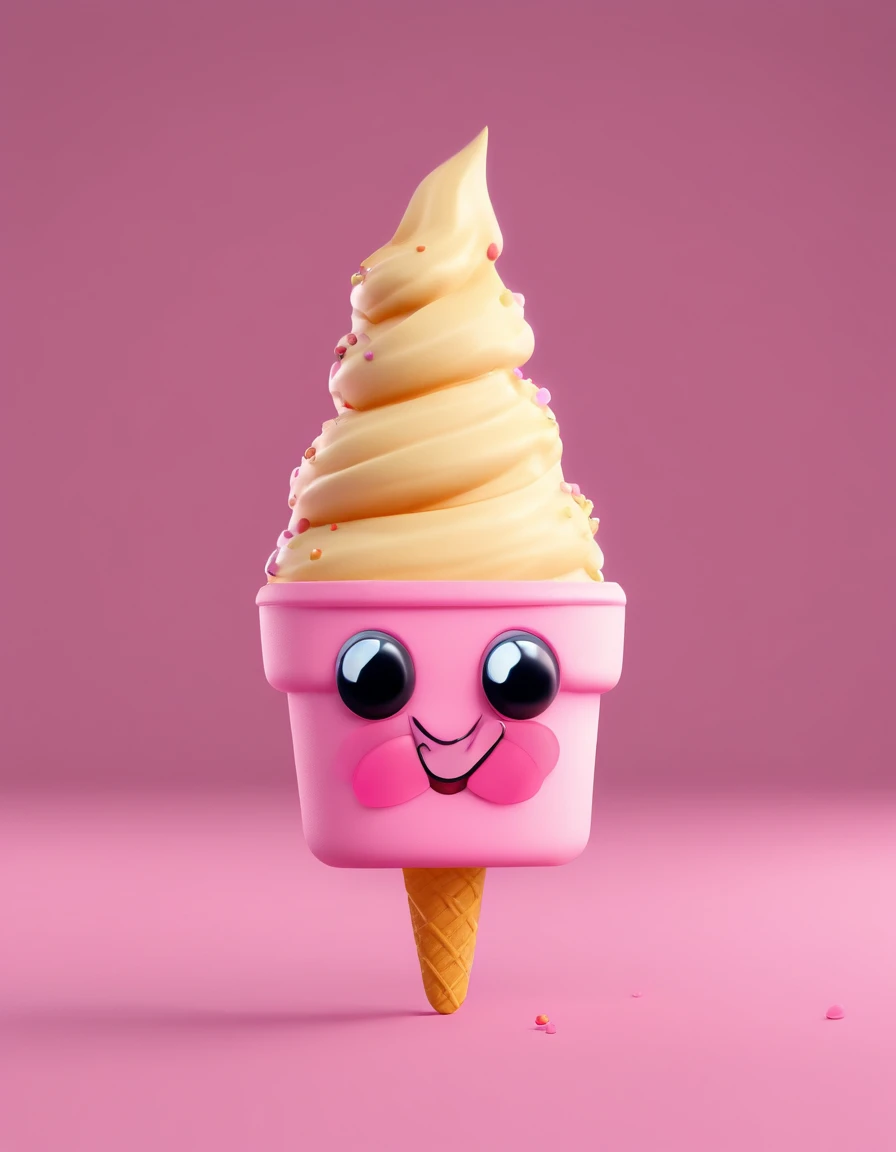a close up of a pink ice cream with a smiley face, mimic, weenie, trending on dribbble.com mascot, meme, mime, pink iconic character, ice cream, logo for a social network, dribbble, telegram sticker design, minimalist cartoon style, cute and funny, trending on dribbble, logo art, trend on dribbble, official fanart