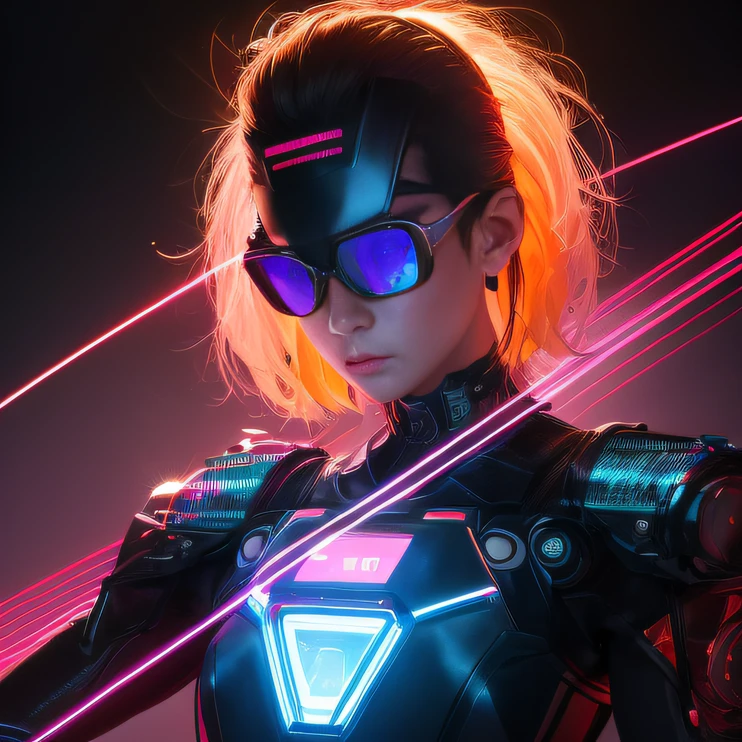 outside,parks,unreal-engine:1.4,hyper HD,Best quality:1.4, Fotorrealista:1.4, Skin texture:1.4, tmasterpiece:1.8,Pose behind beauty,(Original sunglasses female),Burpunk,Mechanic,eye disease,Orange metal surface,digital displays,Advanced technology,Futuristic,red neon light,electromagnetic field,sharp-edged,aerodynamic design,Digital bio,Bio mech,mystical ambiance,Glass visor,heightened senses,Energetic posture,Invisible circuits,holographic projections,Colored cable,Female cyborg leopard,(Special stations:1.4), boxing gloves