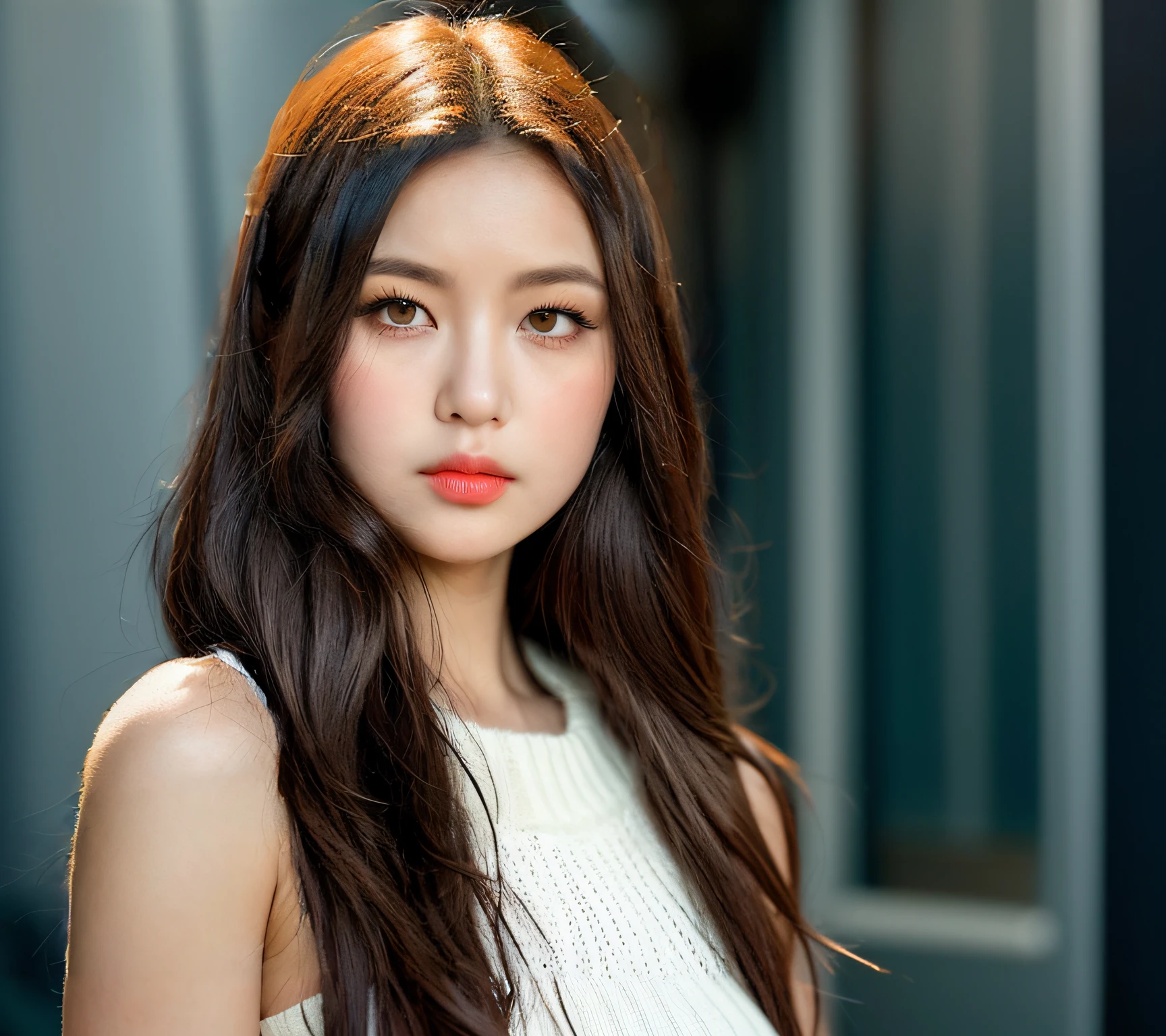 bed scene, photorealistic, 8k resolution, shot on Fujifilm XT3, 1girl, slim slender body, medium perky breasts, natural sunlight, eyes looking at the viewer, photorealistic long black hair, detailed skin textures, photorealistic eyes, Yuna, nude body, hairy pussy