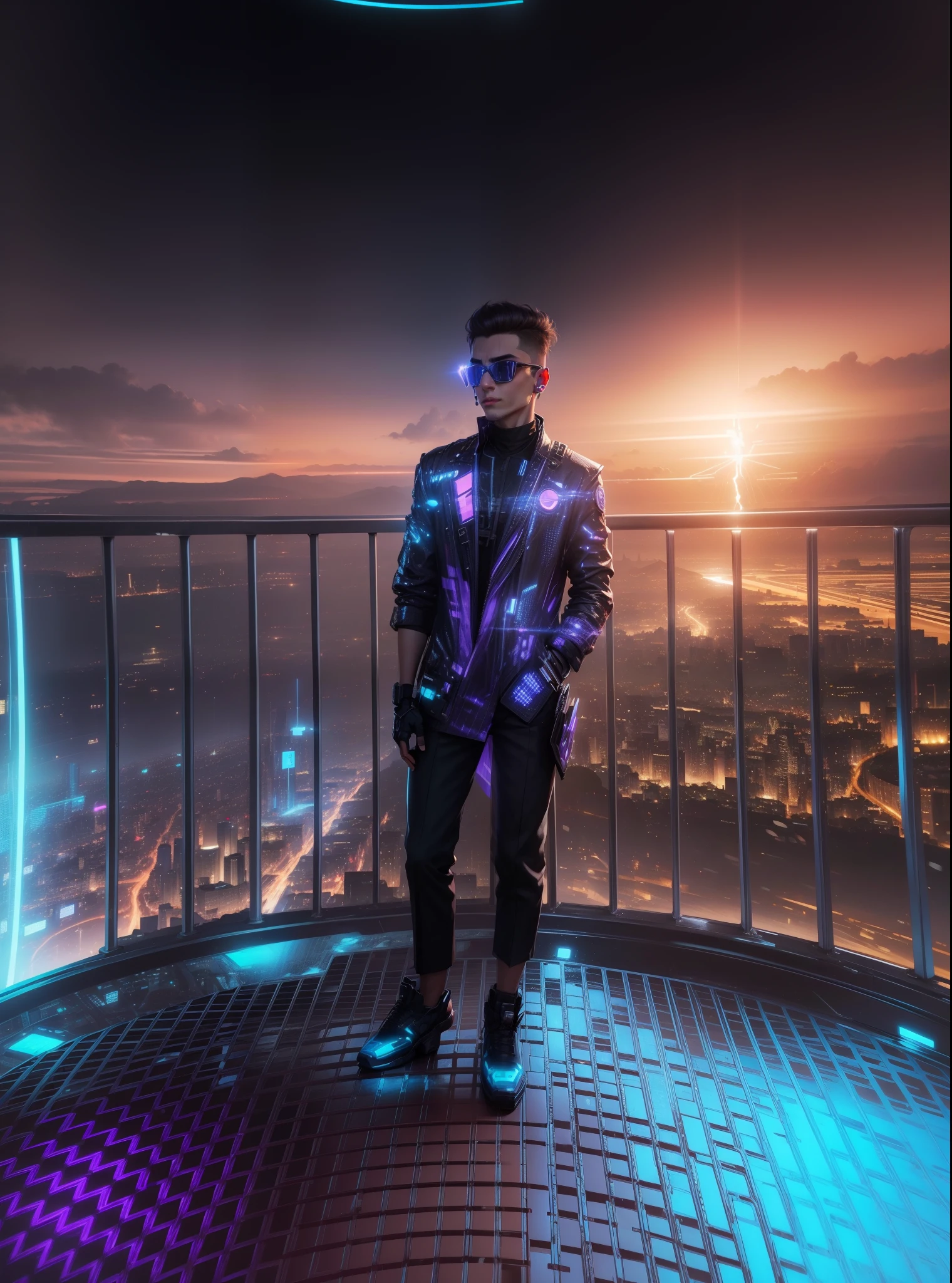 Change background cyber punk handsome boy, realistic face, 8k ultra realistic beautiful face