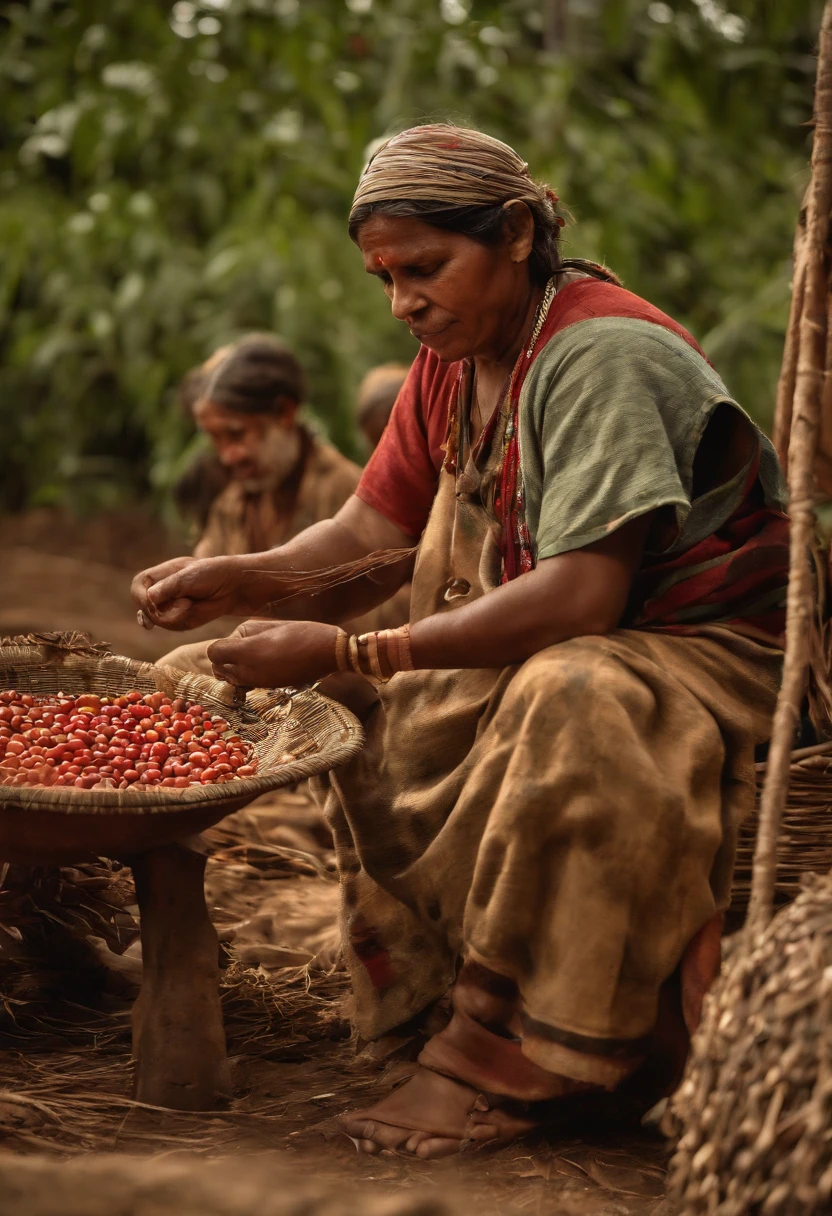 "Create an image that depicts a modern poultry farm, where an indigenous, Dressed in traditional indigenous costumes, esteja presente como um trabalhador ou supervisor. The scene should show the indigenous in a poultry environment, com galinheiros, birds and equipment related to poultry farming.
The indigenous must be involved in activities that demonstrate their integration with poultry operations, how to feed and care for birds, monitoring of egg production or any other related task. Their presence should highlight the harmony between modern birding practices and indigenous culture, representada por suas roupas tradicionais.
The scene should convey a message of respect for indigenous culture and its ability to adapt and integrate with modern practices, while preserving their traditions. It should be a positive representation of the intersection between indigenous culture and poultry activity, celebrando a diversidade cultural e a harmonia com o ambiente."