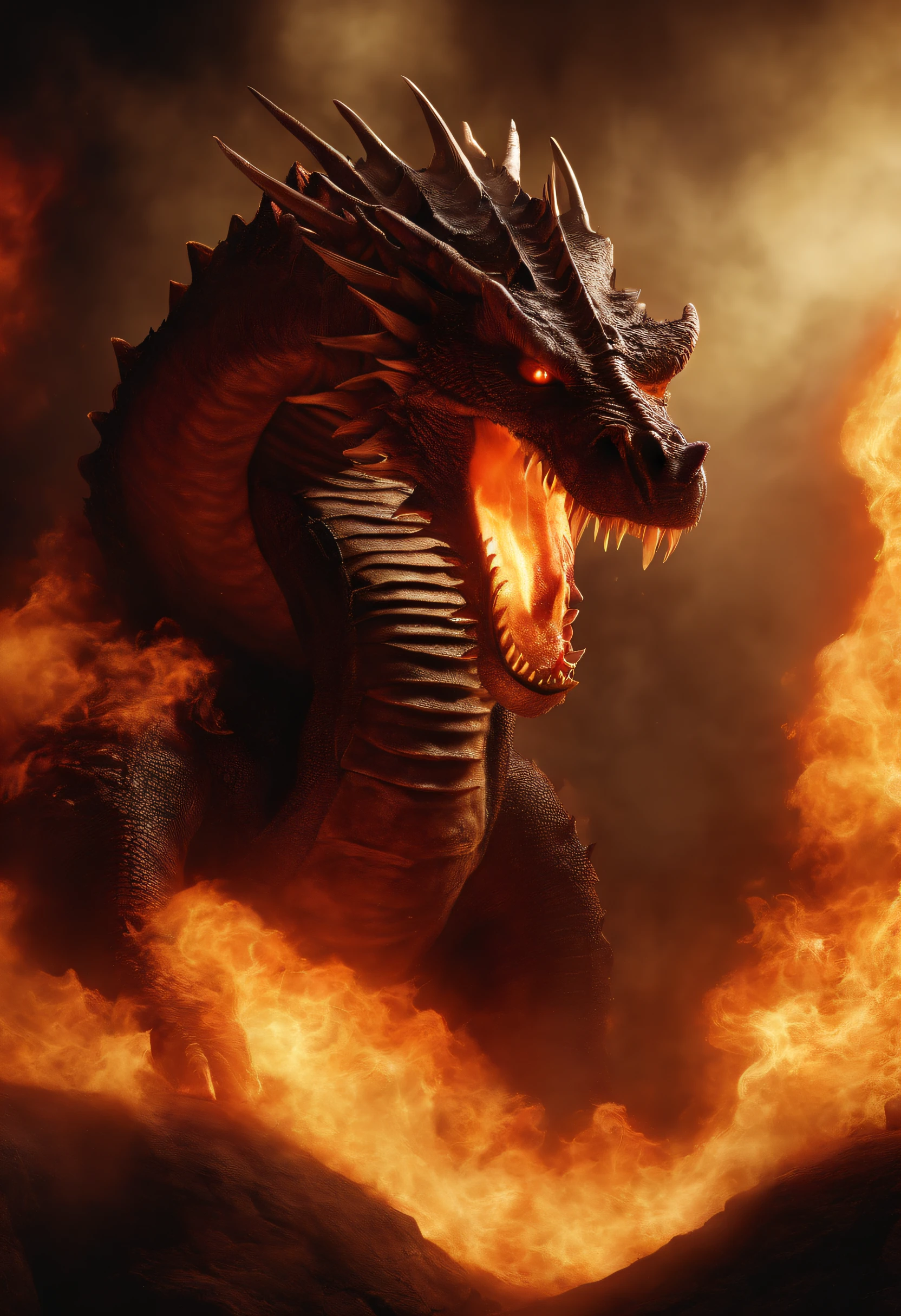 Liora has scales that shift in hues of red and orange, resembling living flames. Her breath weapon is a scorching, plasma-like fire that can incinerate objects with ease.