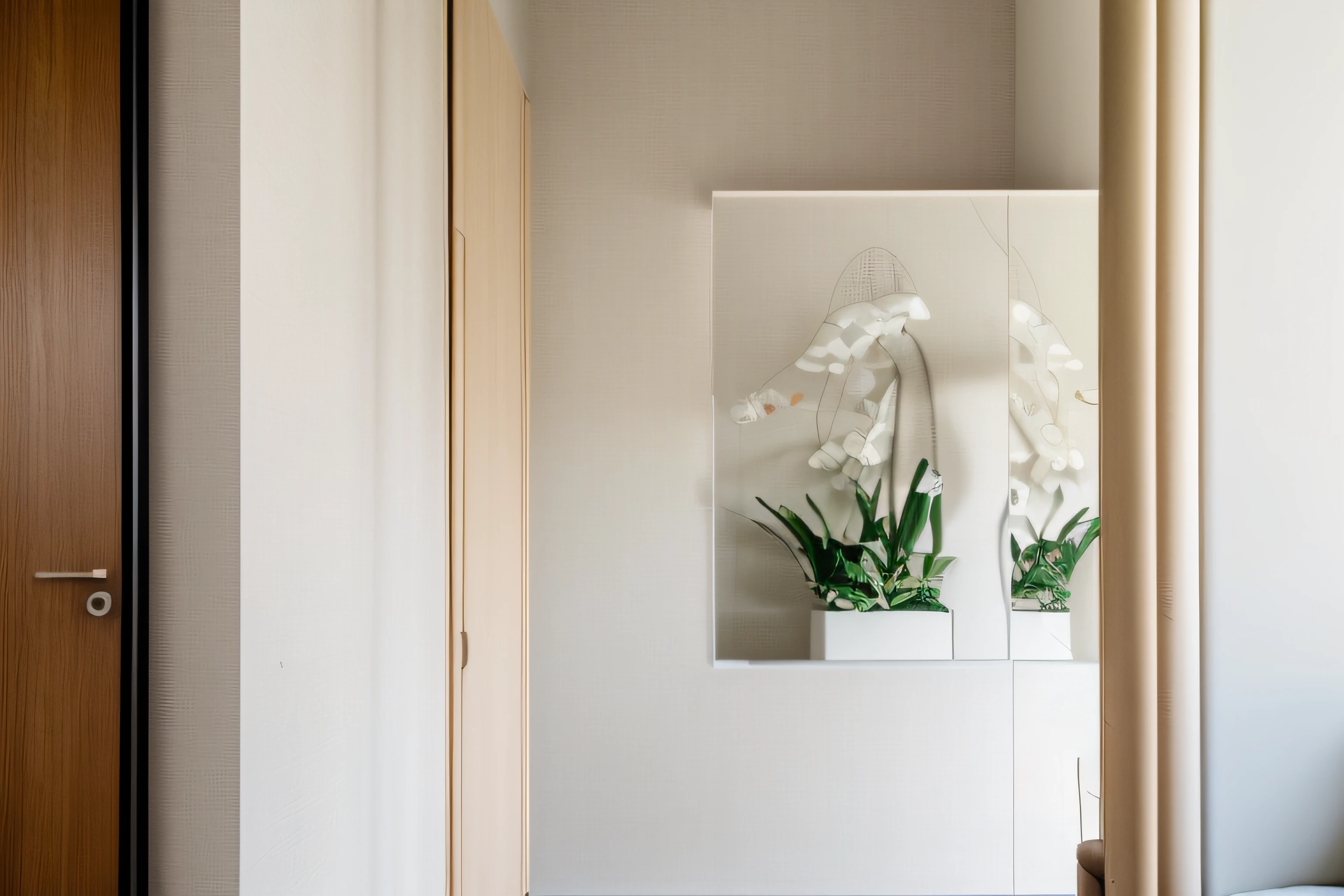 RAW photo, Masterpiece, high quality, best quality, authentic, super detailed, glossy indochina black furniture), minimalist architecture, minimalist bedroom, couch, table, carpet, shelf tv, 1 solid wood door:1.4,((laminated plaster,))), day light)), natural light fromt glass door, archdaily architecture, (high detail: 1.2), 8k uhd, dslr, soft light, high quality, film grain, Fujifilm XT3