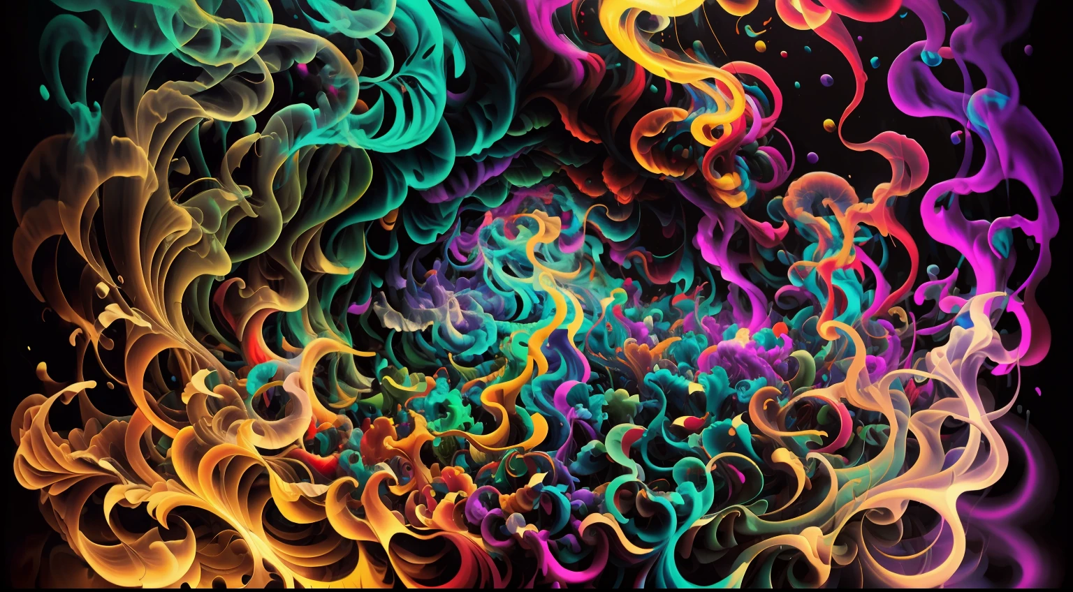 Obra de Arte abstracto. Un primer plano de un humo colorido se vierte sobre un fondo, humo de color fluido, humo colorido, Humo multicolor, humo coloreado, humo de colores brillantes, acid-colored smoke, Humo de color, humo de arco iris, Background of psychedelic smoke, Humo colorido en el fondo, humo espeso y colorido, Humo giratorio colores radiantes, nubes de humo de colores, humo arremolinado, Arte del humo fluido