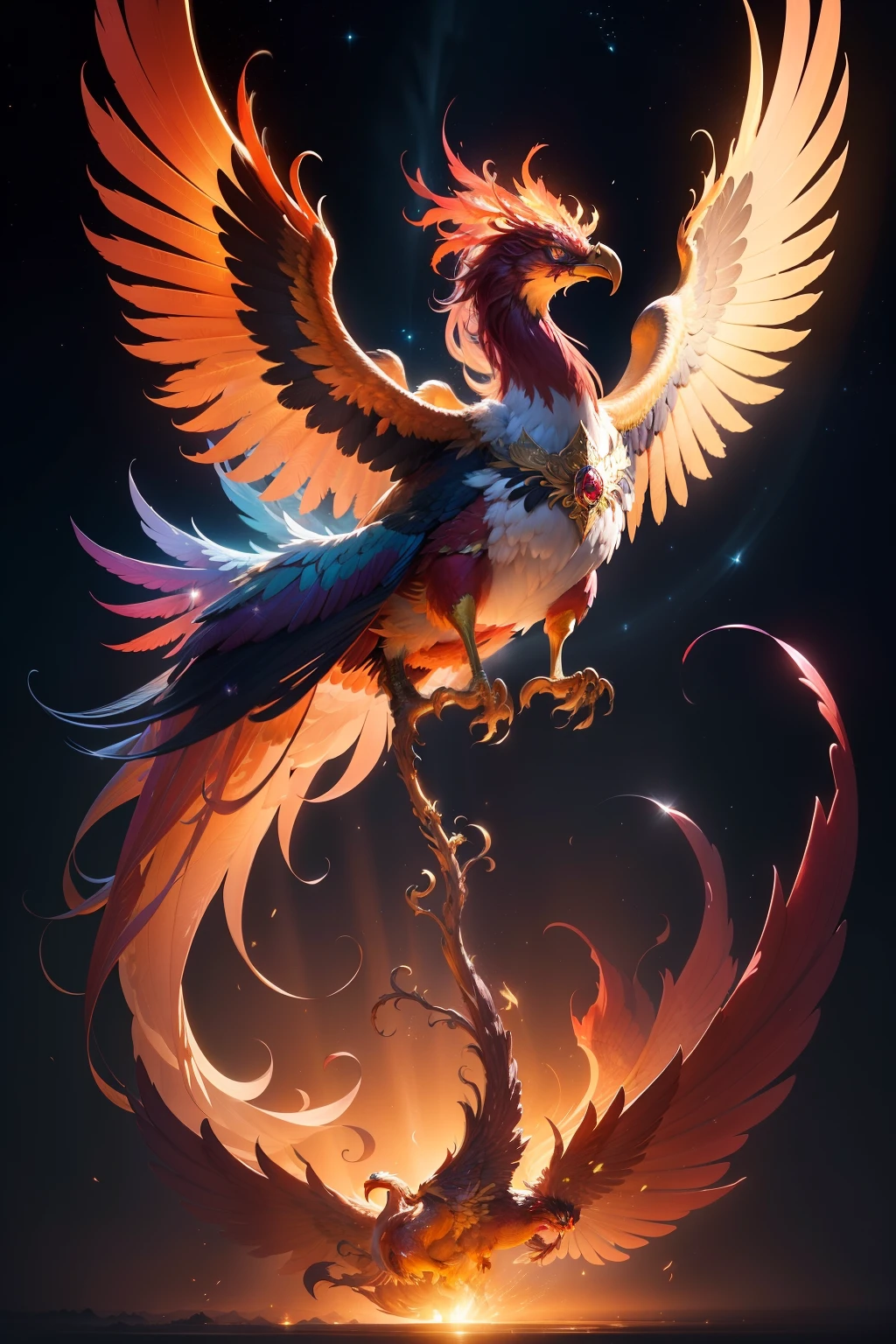 (((The Great Phoenix)))，wonderland，((White mist))，A girl