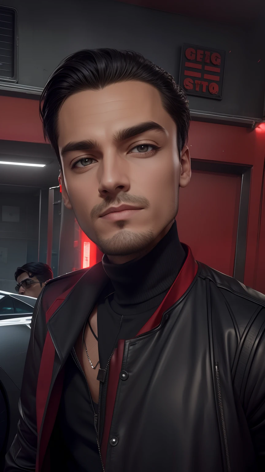 Change background to street boy money heist handsome realistic face