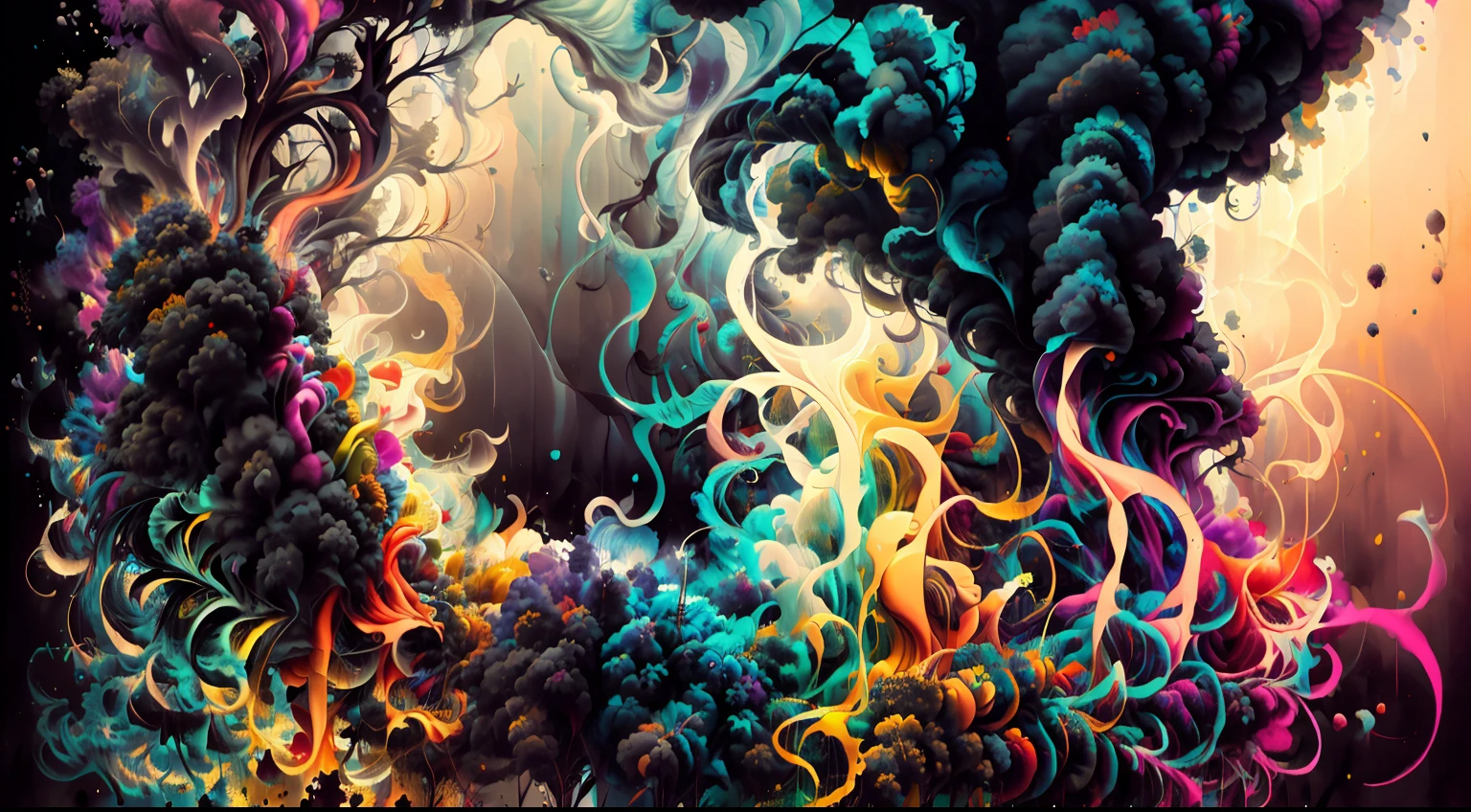 Obra de Arte abstracto. Un primer plano de un humo colorido se vierte sobre un fondo, burbujas tornasoladas llenas de humo colorido, humo de color fluido, humo colorido, Humo multicolor, humo coloreado, humo de colores brillantes, acid-colored smoke, Humo de color, humo de arco iris, Background of psychedelic smoke, Humo colorido en el fondo, humo espeso y colorido, Humo giratorio colores radiantes, nubes de humo de colores, humo arremolinado, Arte del humo fluido