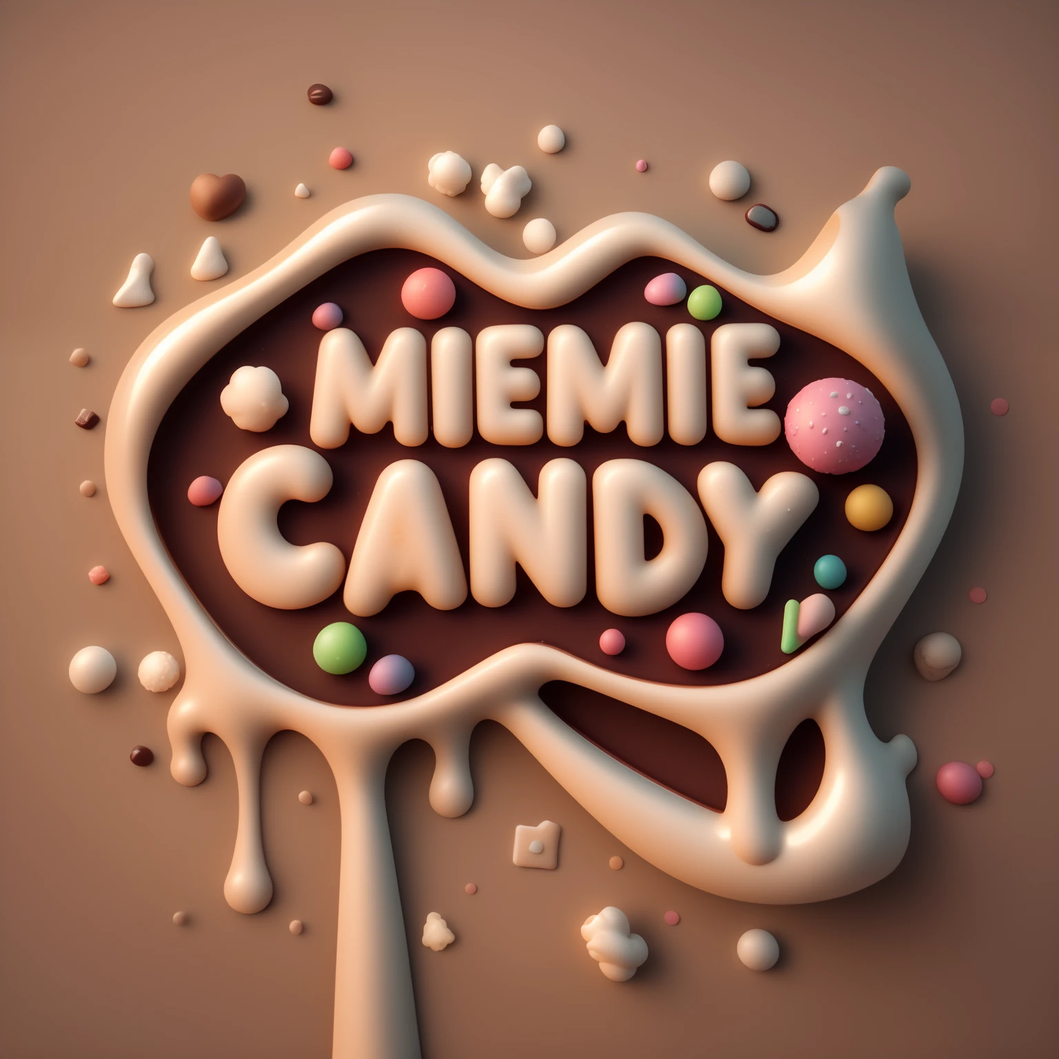 a close up of a chocolate covered candy with a candy bar, made of candy, c 4 d ", made of candy and lollypops, meme, everything is made of candy, cinema 4 d art, rendered in cinema 4 d, rendered in cinema4d, cute 3 d render, trend on behance 3 d art, trend on behance 3d art