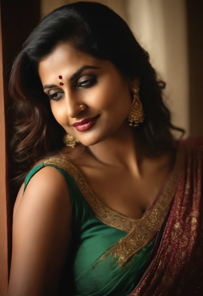 best quality,4k,8k,highres,masterpiece:1.2),ultra-detailed,(realistic,photorealistic,photo-realistic:1.37),young indian women,beautiful detailed eyes,beautiful detailed lips,extremely detailed face,long eyelashes,instream influencer,makeover inspiration,standing,bollywood actress-like beauty,portraits, REd colors,warm color tone,soft lighting , eating Ice-cream,