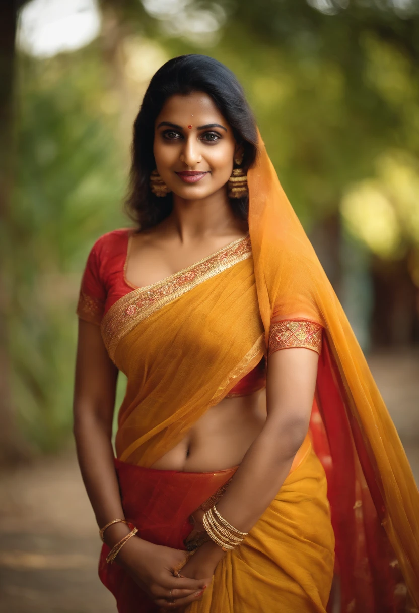 Sexy indian teacher about age 28.wearing a hot saree which shows her navel and cleavage,face containg a sexy and lusty expression,perfect figure,large breasts,hour glass shape,little sweaty,sleveeless blouse