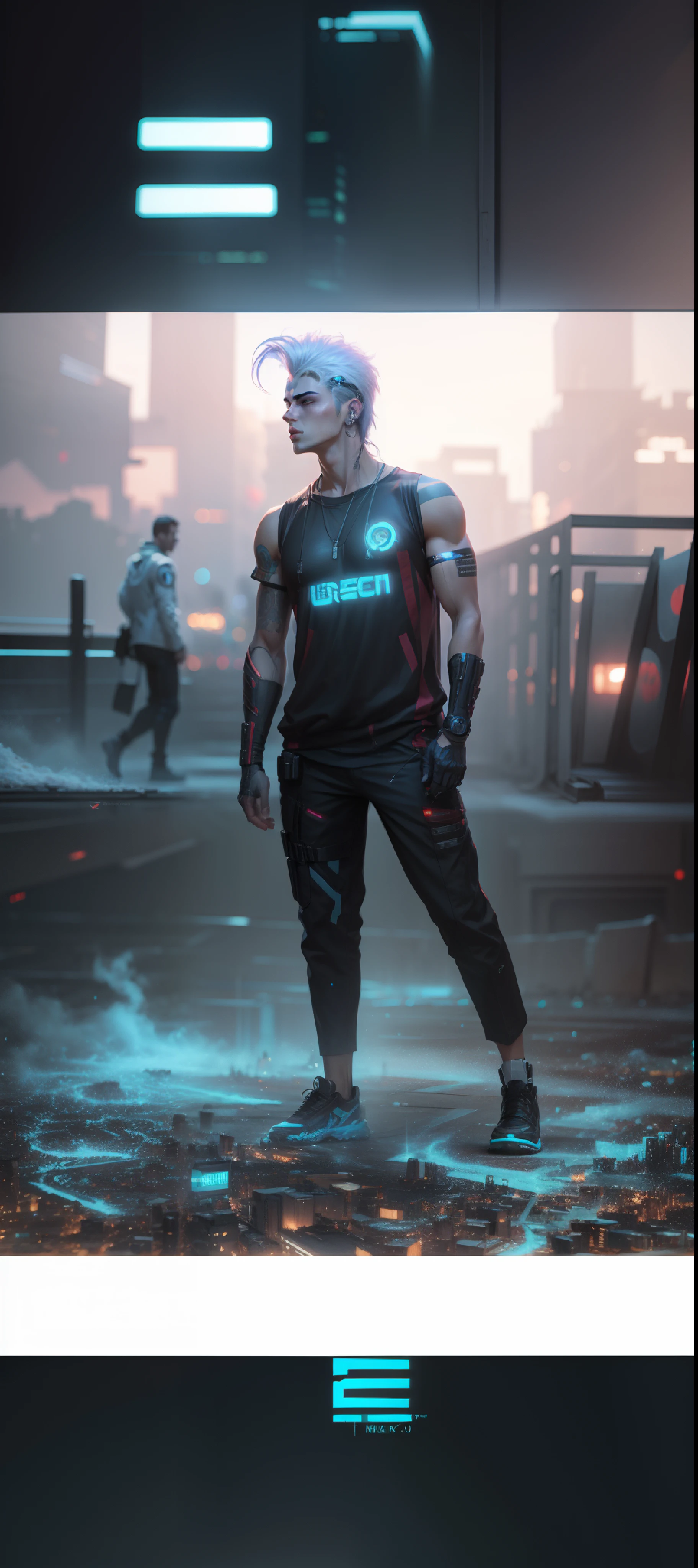 Change background cyberpunk handsome boy, realistic face, 8k, ultra realistic,