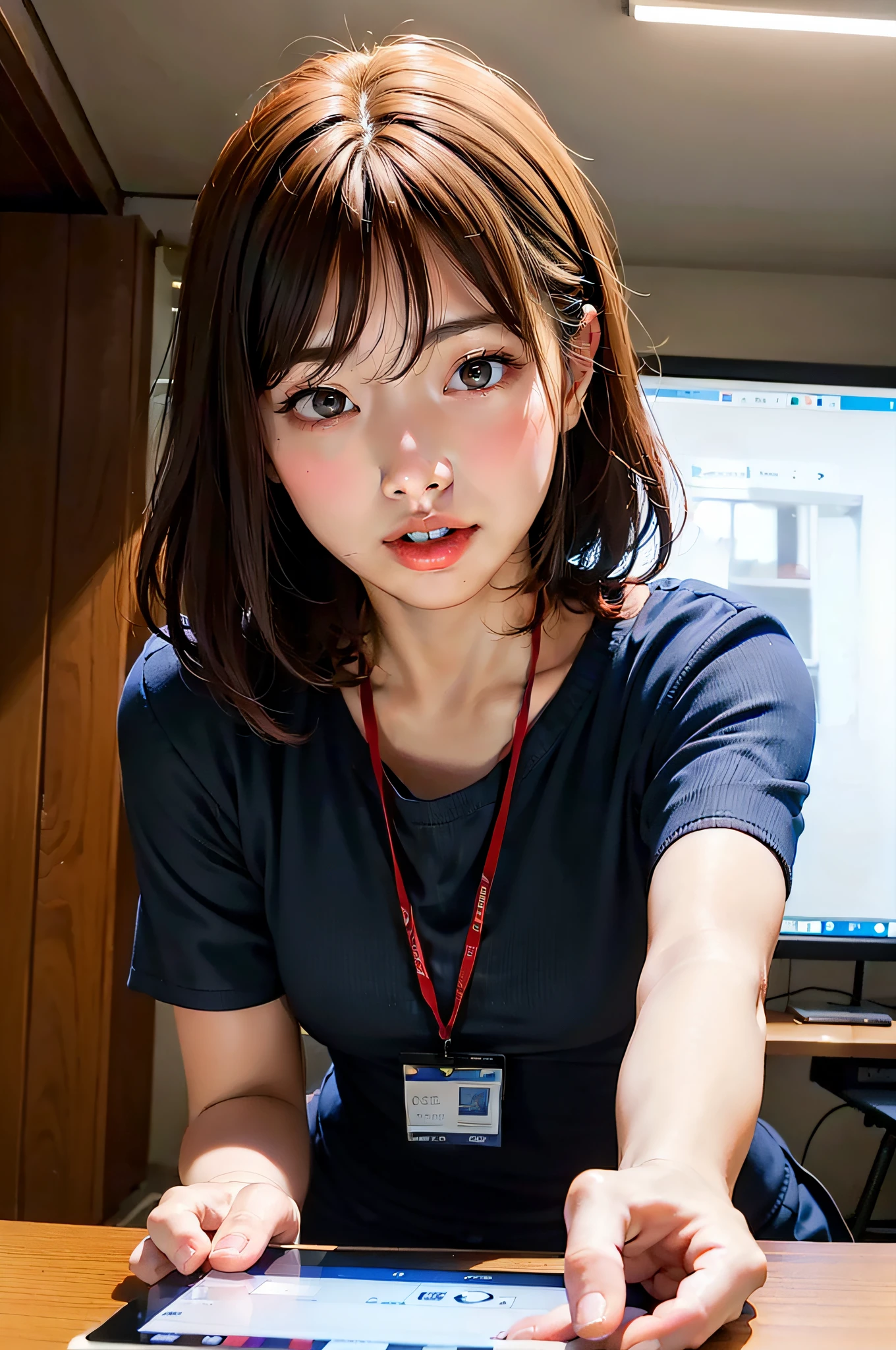 The contents of the employee ID card、Blur to make it hard to see what's written。