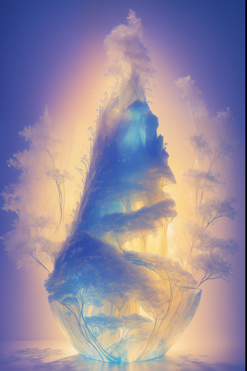 Microlandscape,(((Girl))),is wearing dress,Full body photo,good-looking face,With earrings,ssmile,cheerfulness,cleanness,Glass texture,(Princess dress:1.2),intricate detailed clothes,Brilliant colors,(illustration,paper art:1.3, Quilted paper art:1.2)