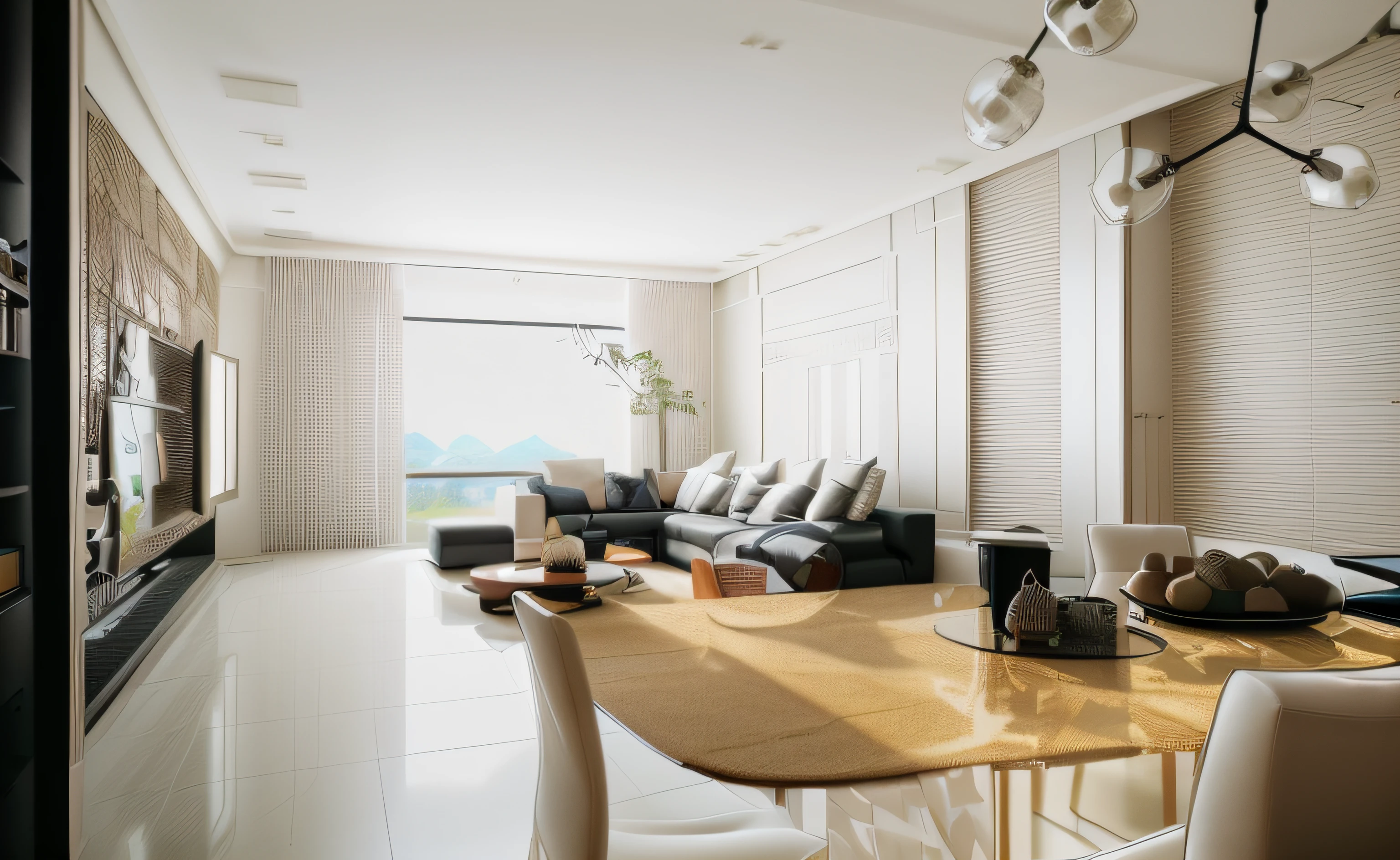 RAW photo, Masterpiece, high quality, best quality, authentic, super detailed, glossy indochina black furniture), minimalist architecture, minimalist bedroom, couch, table, carpet, shelf tv, 1 solid wood door:1.4,((laminated plaster,))), day light)), natural light fromt glass door, archdaily architecture, (high detail: 1.2), 8k uhd, dslr, soft light, high quality, film grain, Fujifilm XT3