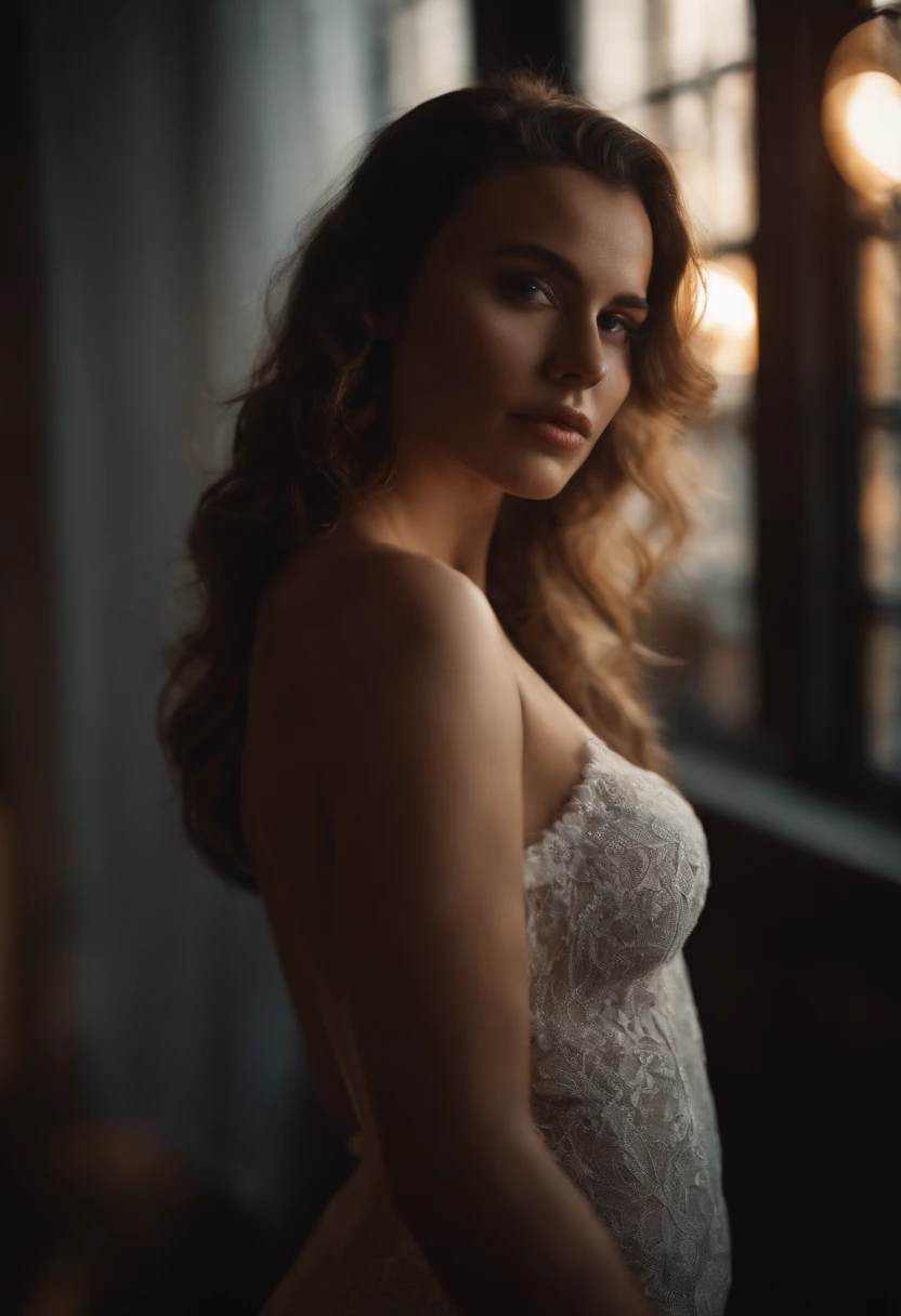 Portrait of a young women, with huge tits, nude, erotic