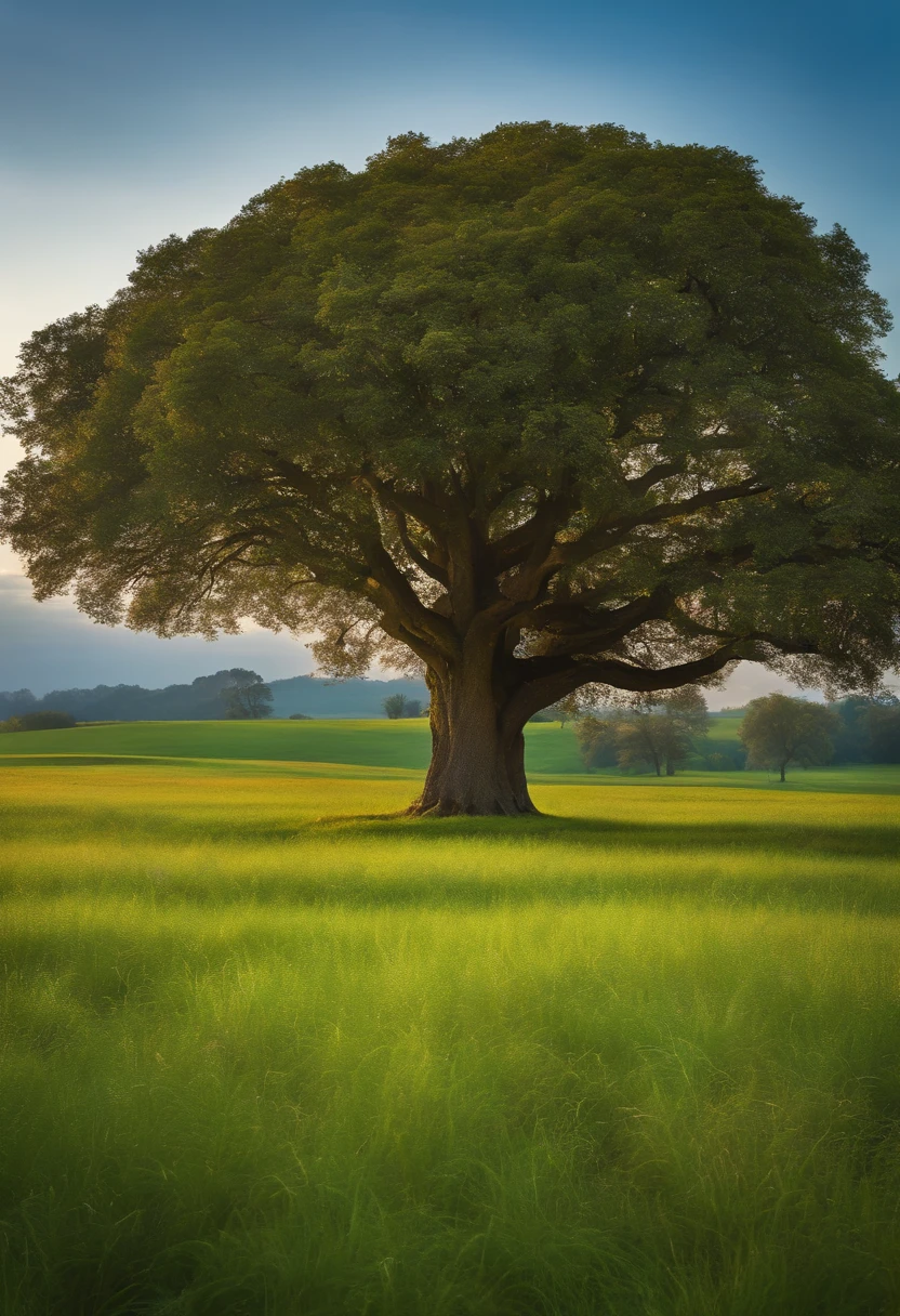 grass field big tree