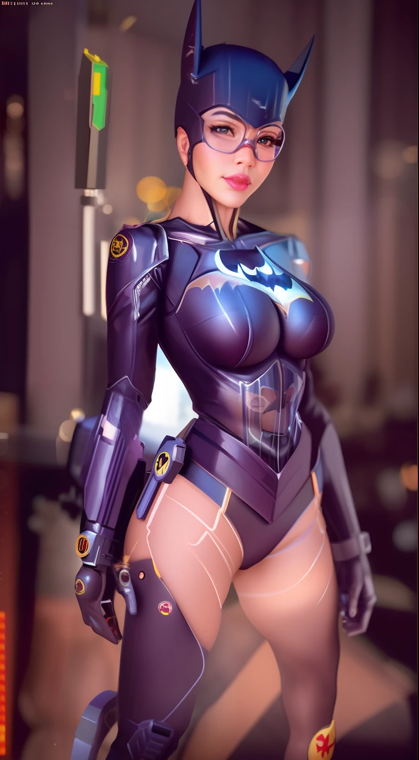 Batman statue of a woman in a cat suit with a gun, 8K Artgerm Bokeh, Artgerm Julie Bell Beeple, Anigirl Batman, 8k arte detalhada de alta qualidade, Iconic character of high detail, Artgerm extremamente detalhado, Batgirl, obra-prima artstation, Batman cyberpunk, Trending in ArtStation 4K, Cassandra Caim