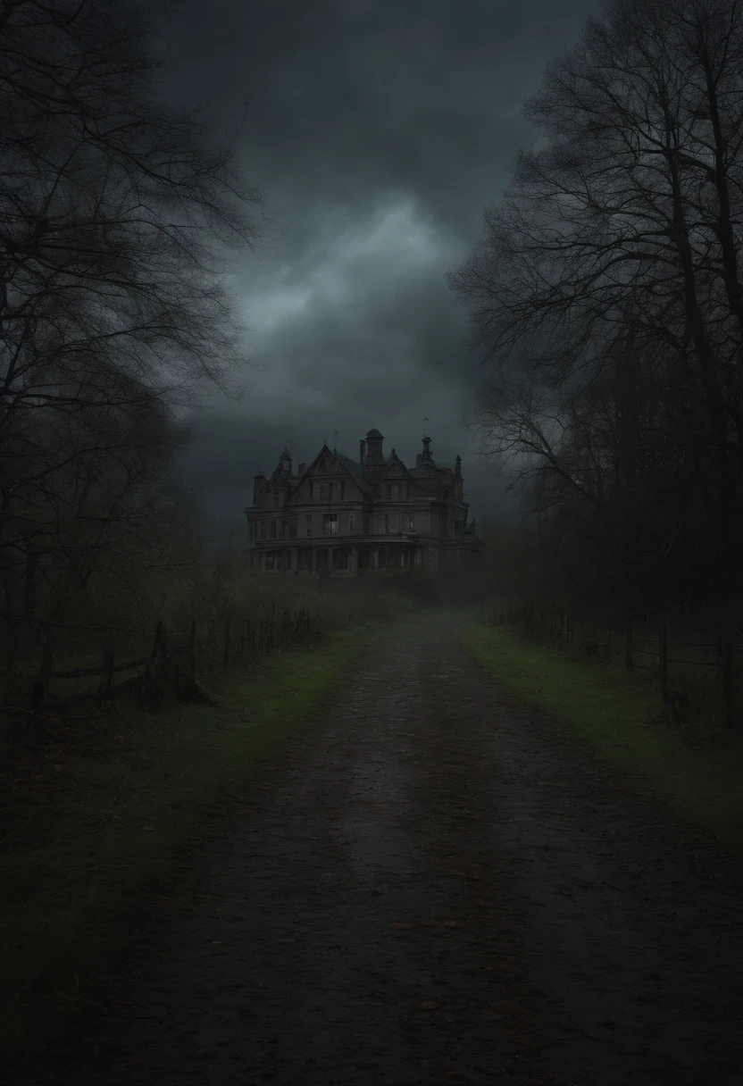 horror movie scene, Dark and gloomy day. muy detallado. 8k. UHD detailed, scary