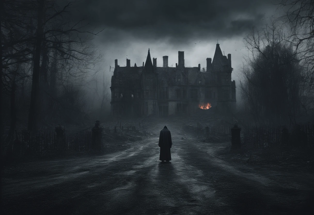 demon, horror movie scene, ghosts, monster, vampires, Dark and gloomy day. muy detallado. 8k. UHD detailed, scary
