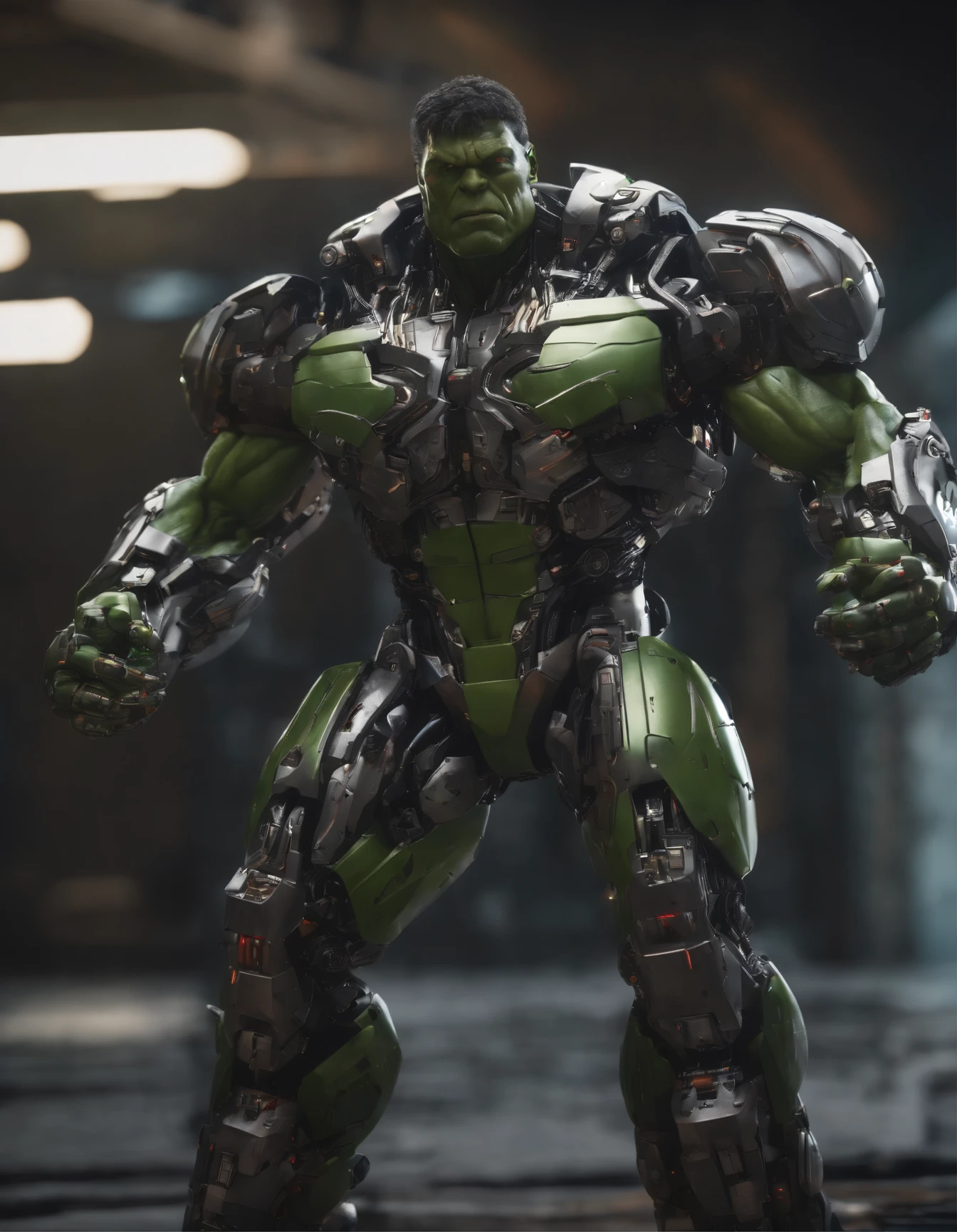 (Cyborg:1.2) hulk robot, (((kinetic))), Masterpiece full body, High definition, 8K, Very high quality, high-detail face, Sharp, degrees of freedom ,Depth_af_Field, style of midjourney , Cinematic, to contrast, Detailed, 8K, Sharp focus, Cyberpunk