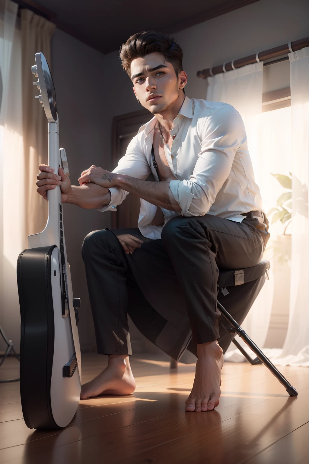 Change background handsome boy, 8k realistic