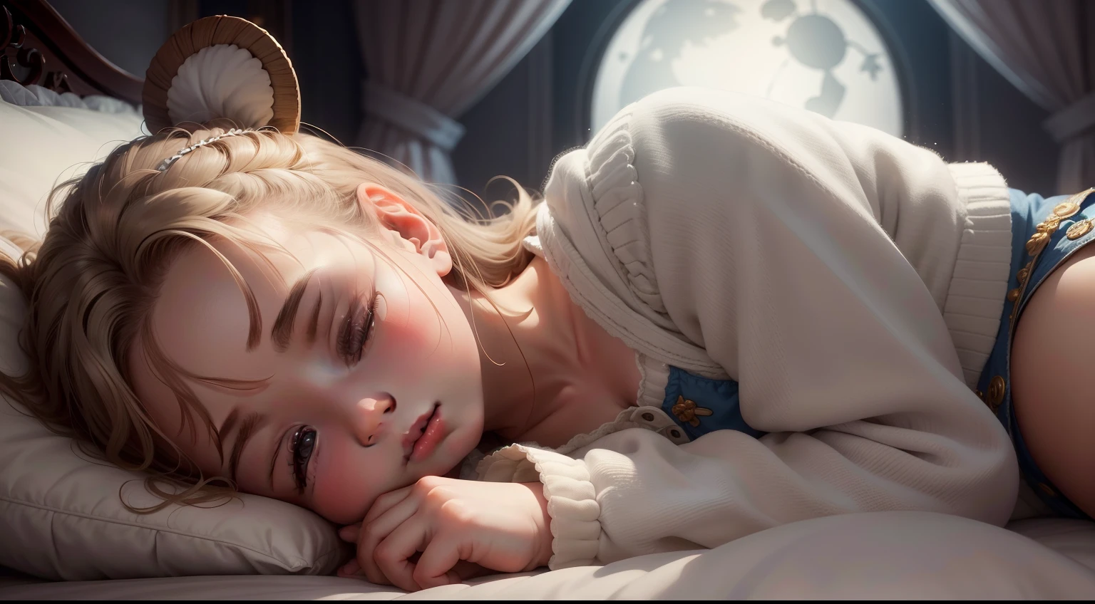 Guten Abend, Gute Nacht," Baby-Wiegenlied, Disney-Stil, Highly detailed, Ultra-realistisch, 4K分辨率, Kindermusik, Schlafenszeit, Sterne, Mond, Teddy bear, Klassisches Wiegenlied, Kinderreim, magisch, Dreamy, launisch, Sweet dreams, Gutenachtgeschichte, Schlafendes Baby, Nacht, Musical, cozy, Nostalgisch, herzerwärmend