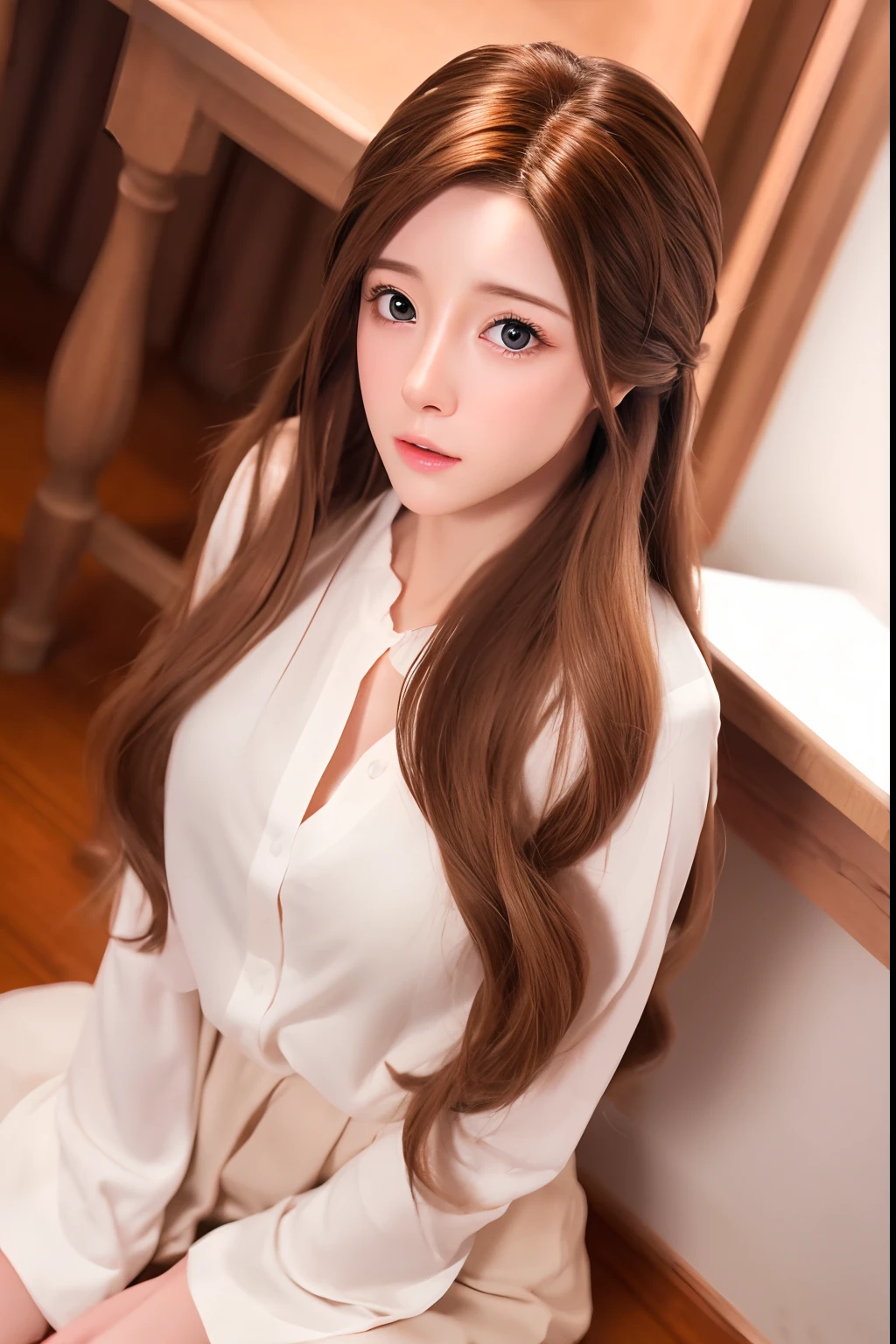 Best quality, (Photorealistic:1.2), Hyper-Resolution, Ultra-realistic 8K CG，1girll，long whitr hair，Flawless face