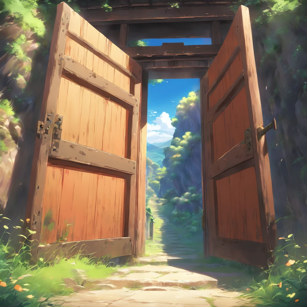 A deserted valley, multiple doors everywhere, closed doors and open doors.