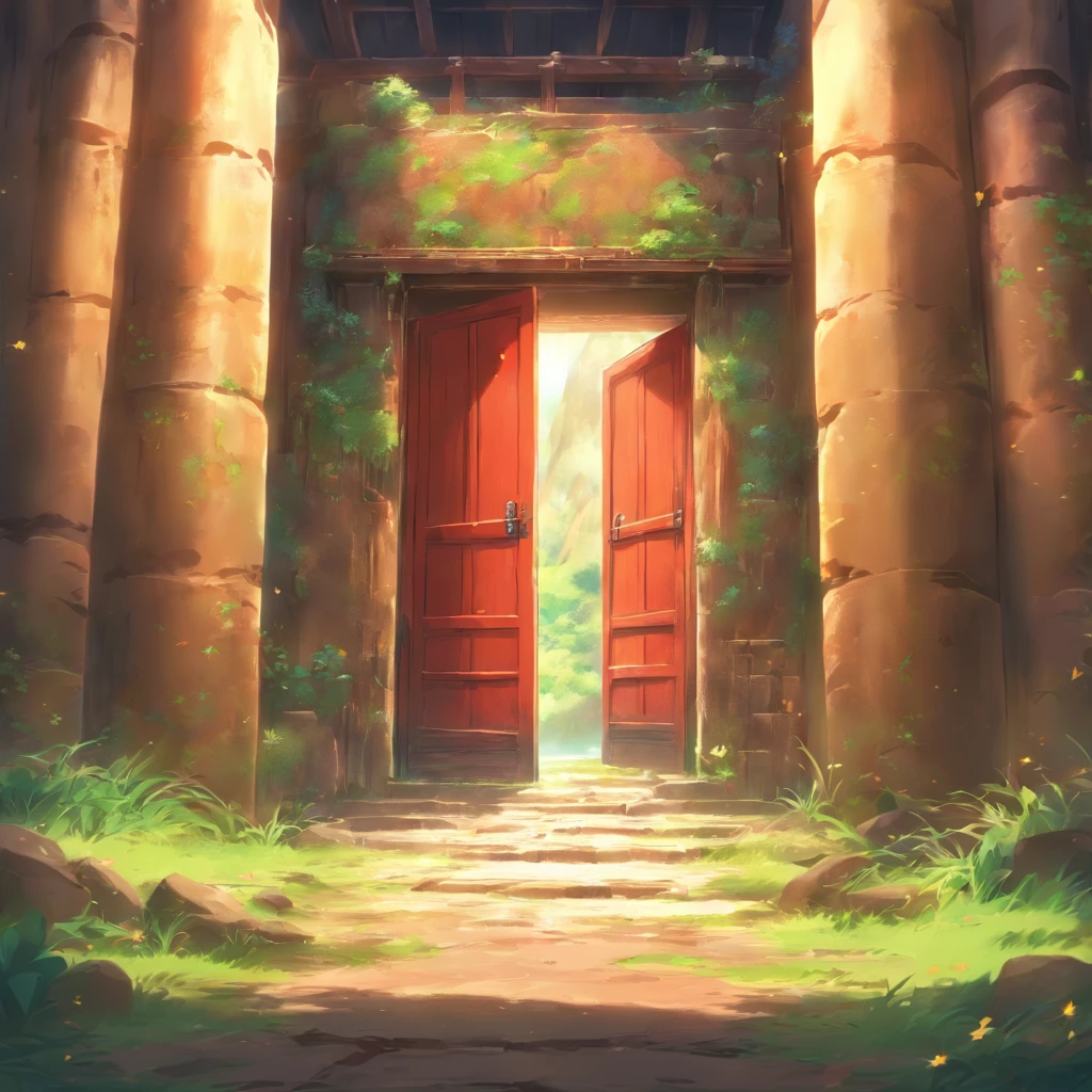 A deserted valley, multiple doors everywhere, closed doors and open doors.
