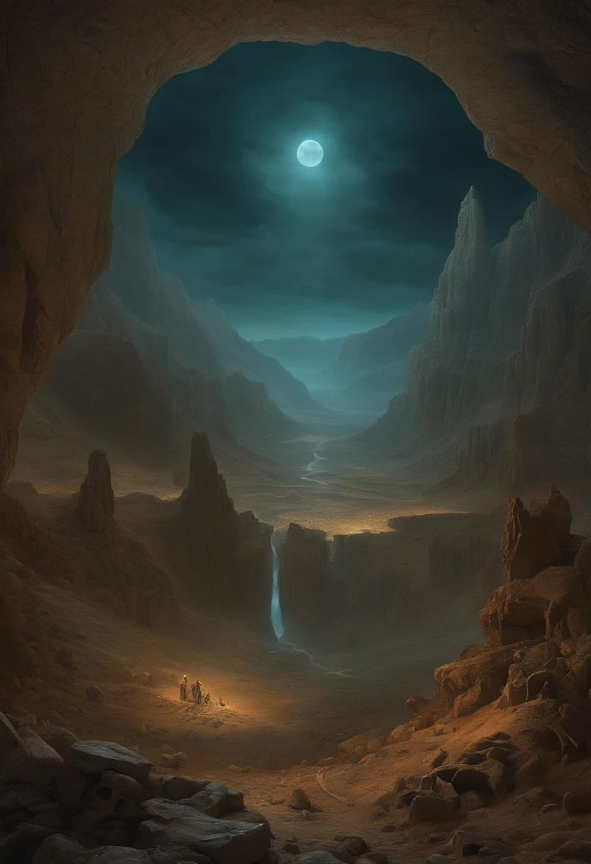 'The Vision of the Valley of Dry Bones' by Gustave Dore, cyberpunk design
