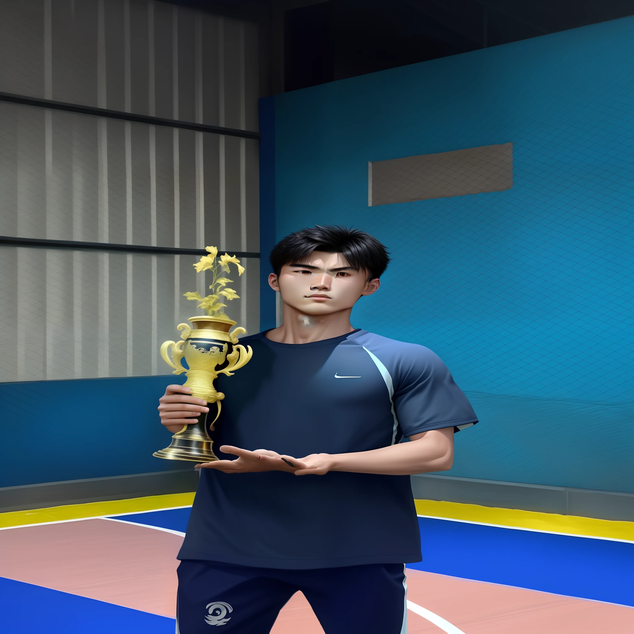 (best qualtiy,Highest high resolution) Chinese male football player,Clear facial expressions,eyes with brightness,young handsome,Sunny vitality,Tall stature,Robust and strong。