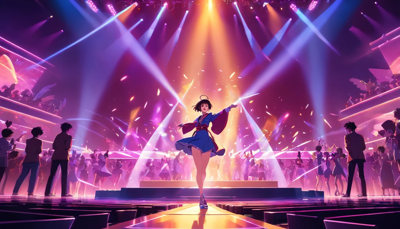 (best quality,4k,8k,highres,masterpiece:1.2),ultra-detailed,(realistic,photorealistic,photo-realistic:1.37),The Weeknd,seated on a throne,golden crown,royal purple velvet robe,elaborate jewelry,stage lights illuminating the scene,confident expression,wispy microphone,smoke-filled atmosphere,beautiful detailed eyes,beautiful detailed lips,shadowy background,glowing spotlight,electric atmosphere,concert setting,pulsating neon lights,sparkling stage floor,intense emotion,energetic performance,vivid colors,soulful vibes,sharp focus,laser show,moving stage effects,large crowd,enigmatic aura,melodic soundwaves,futuristic visuals,striking stage design,cutting-edge technology,lively atmosphere,modern entertainment experience,world-class production,harmonious music and imagery,artistic expression,musical genius,mesmerizing stage presence