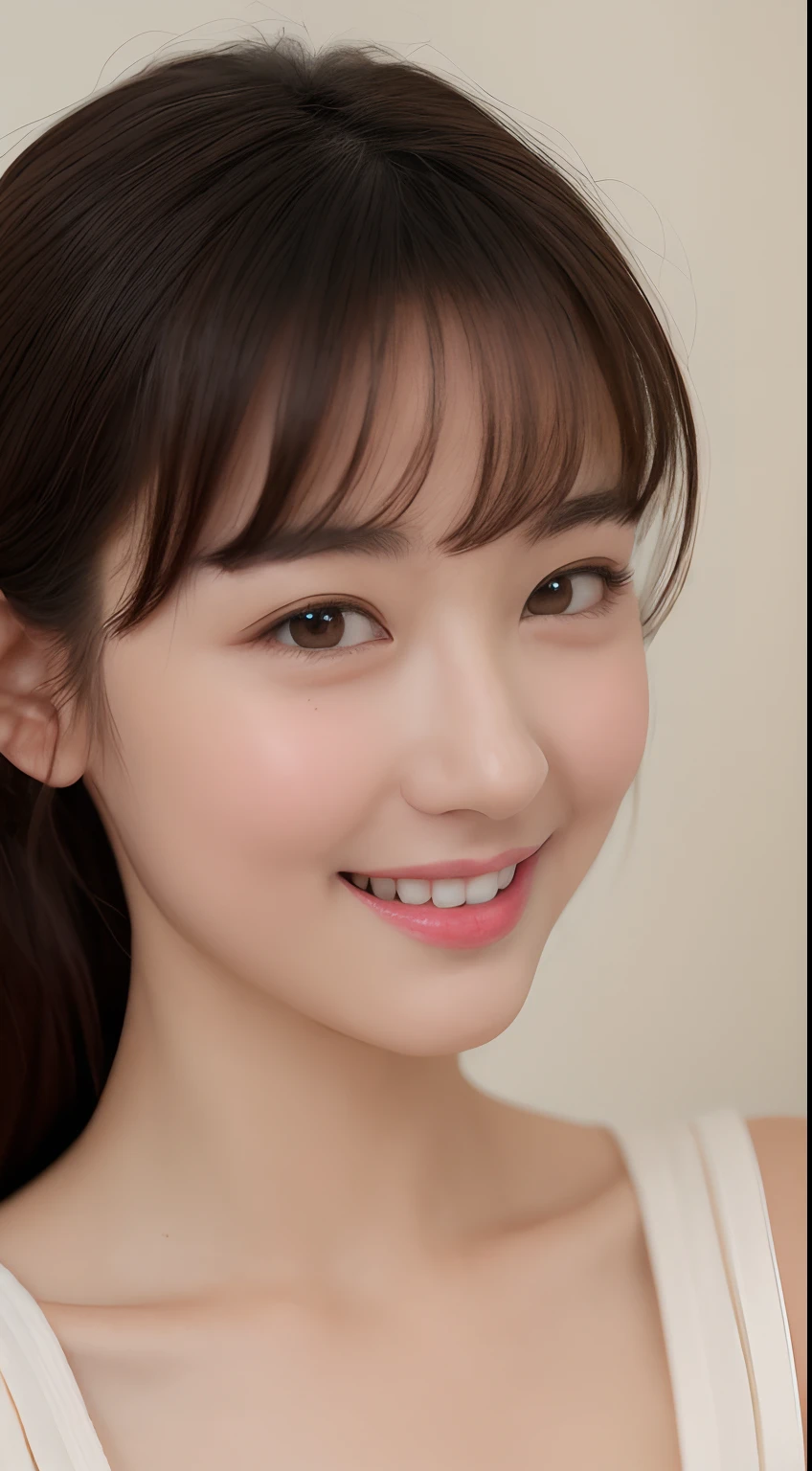 ((Best picture quality, 8K, tmasterpiece:1.3)), 1girll, Beautiful woman with slender abs:1.3, (Casual hairstyle, :1.2), Low-cut bra,The bra color is arbitrary,Super large,The skin is very white,Ultra-fine face, A detailed eye, 二重まぶた,ssmile。Take pictures in cute poses,The figure is very bad,tiny small waist,Super big breasts,Close-up,Close-up chest,White-skinned,The background is casual,Close-up Shot Shot