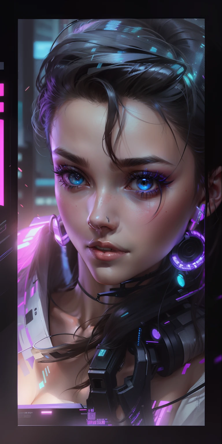 Cyberpunk beautiful girl, Ultra realistic face,