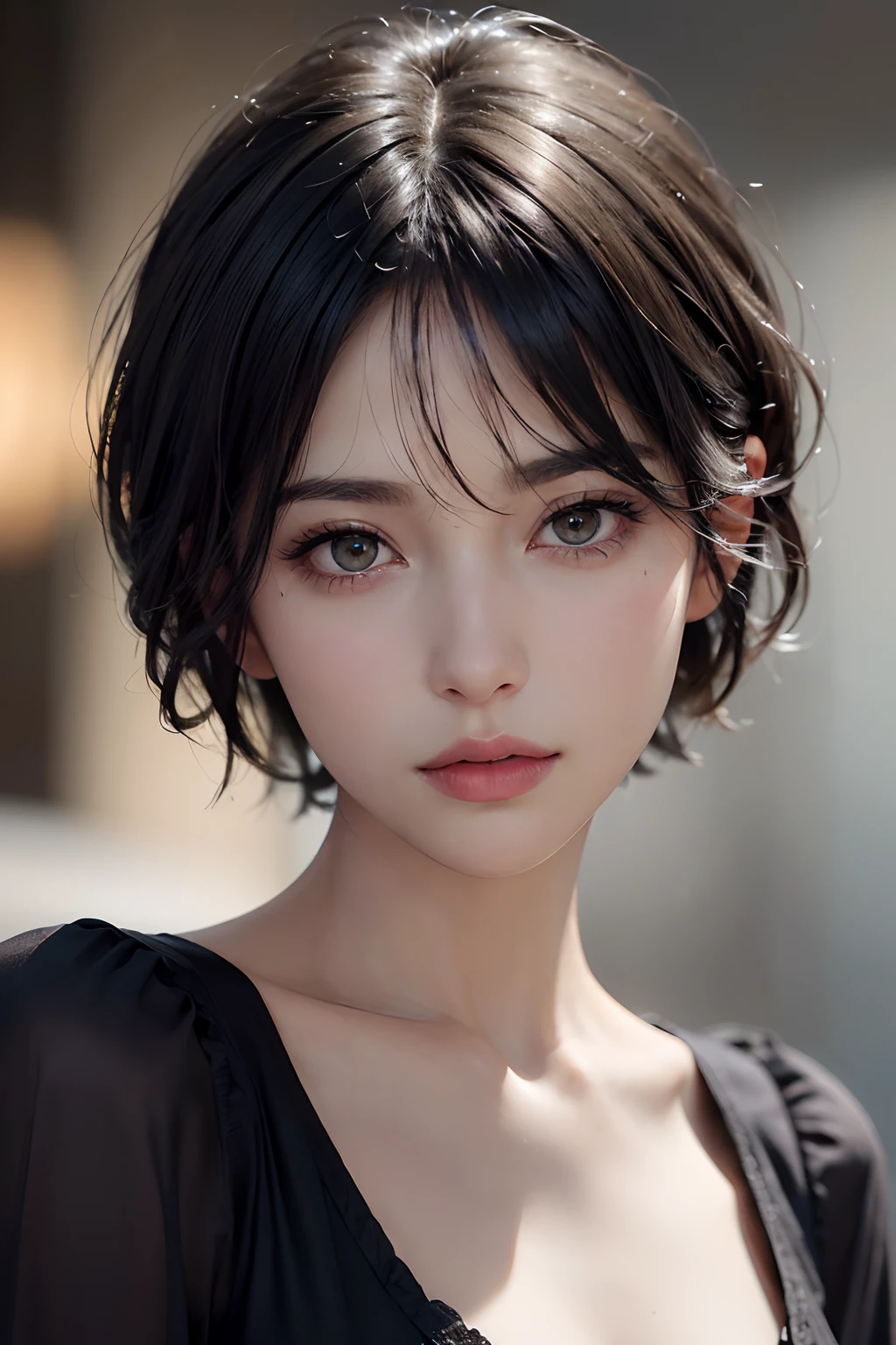(8k, photorealistic, RAW photo, top quality: 1.4), (1girl), beautiful face, (realistic face), (black hair, short hair: 1.3), beautiful hairstyle, realistic eyes, beautiful detail eyes, (realistic skin), beautiful skin, absurd, attractive, ultra high resolution, ultra realistic, high definition, golden ratio, full body photo